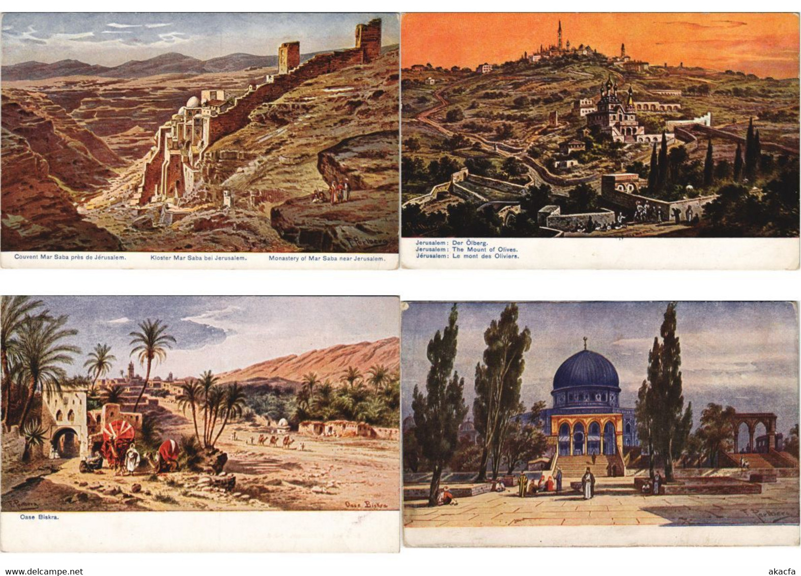 PALESTINE, JUDAICA Mostly ARTIST SIGNED PERLBERG 36 Vintage Postcards (L5262) - Perlberg, F.