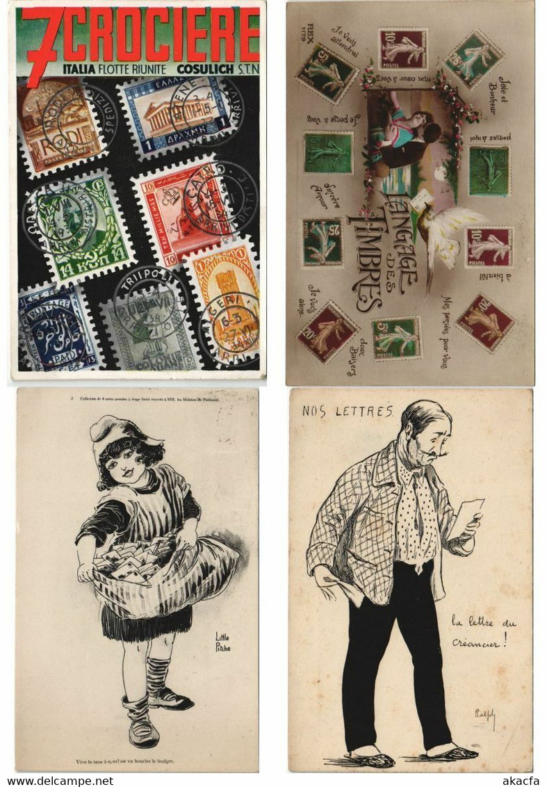 LANGUAGE DE STAMPS FANTASY 21 Vintage Postcards Mostly Pre-1940 (L3059) - Poste & Facteurs