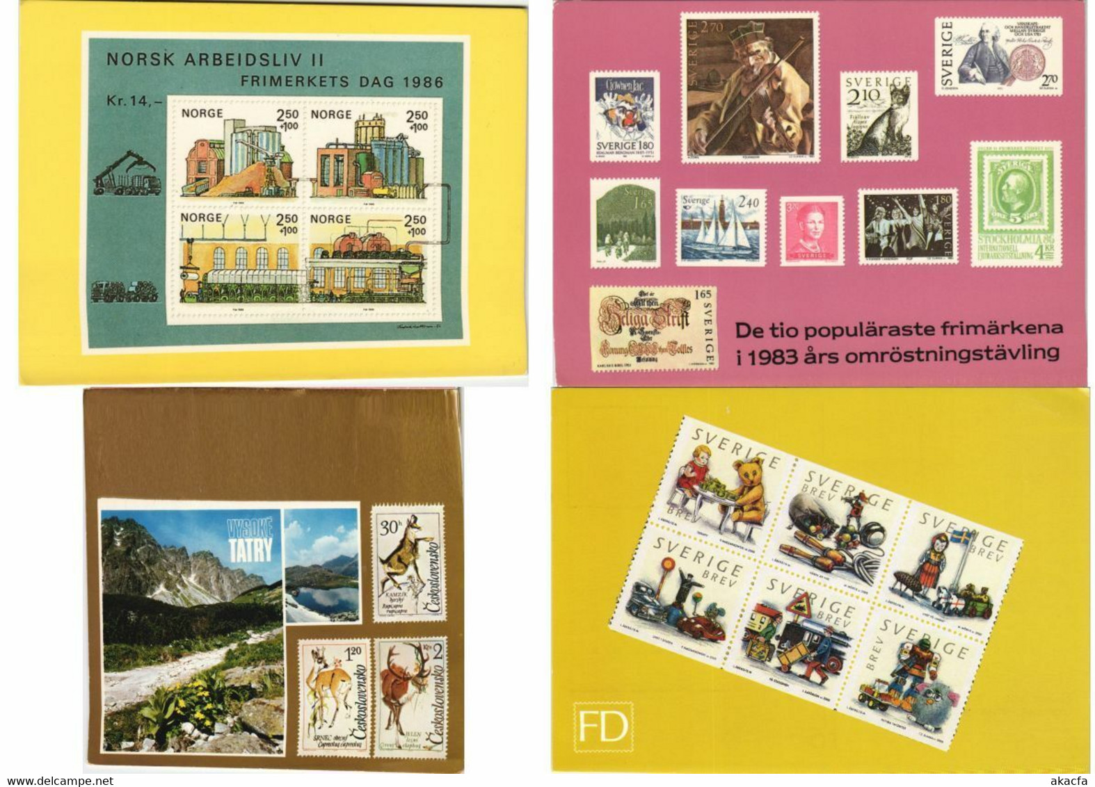 STAMPS PHILATELY 100 Modern Postcards With STAMPS (L3477) - Poste & Facteurs