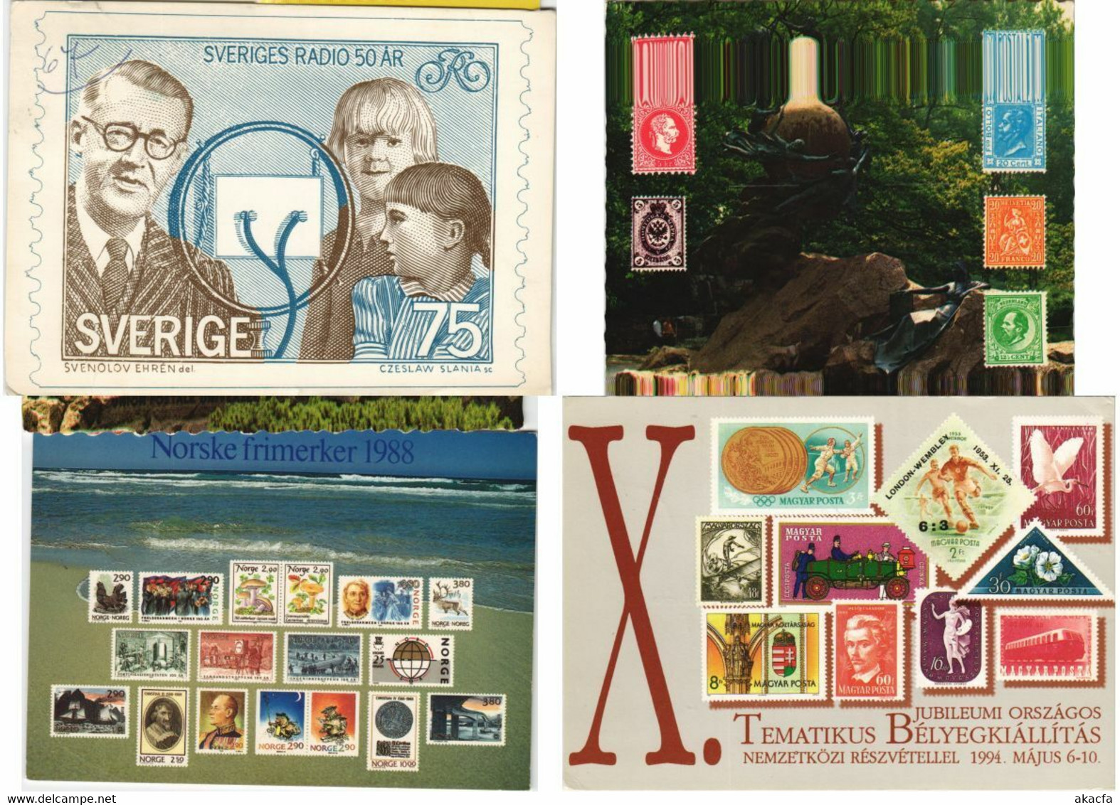 STAMPS PHILATELY 100 Modern Postcards With STAMPS (L3477) - Poste & Facteurs