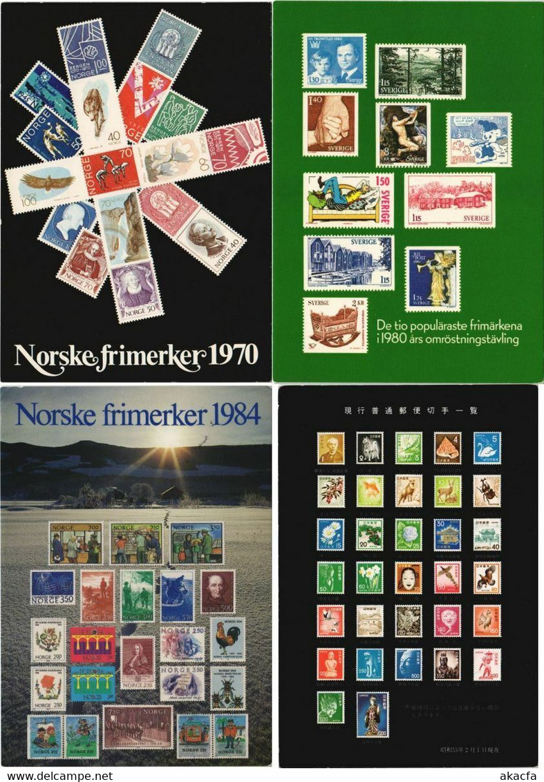 STAMPS PHILATELY 100 Modern Postcards with STAMPS (L3477)