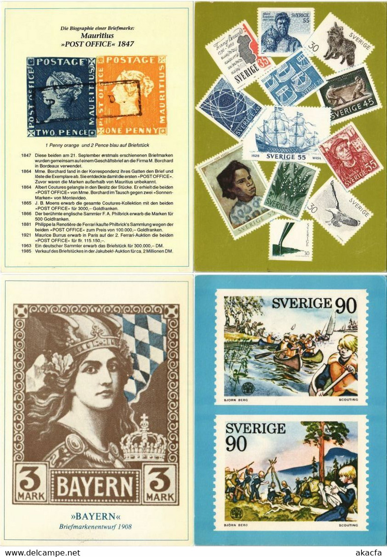 STAMPS PHILATELY 100 Modern Postcards with STAMPS (L3477)