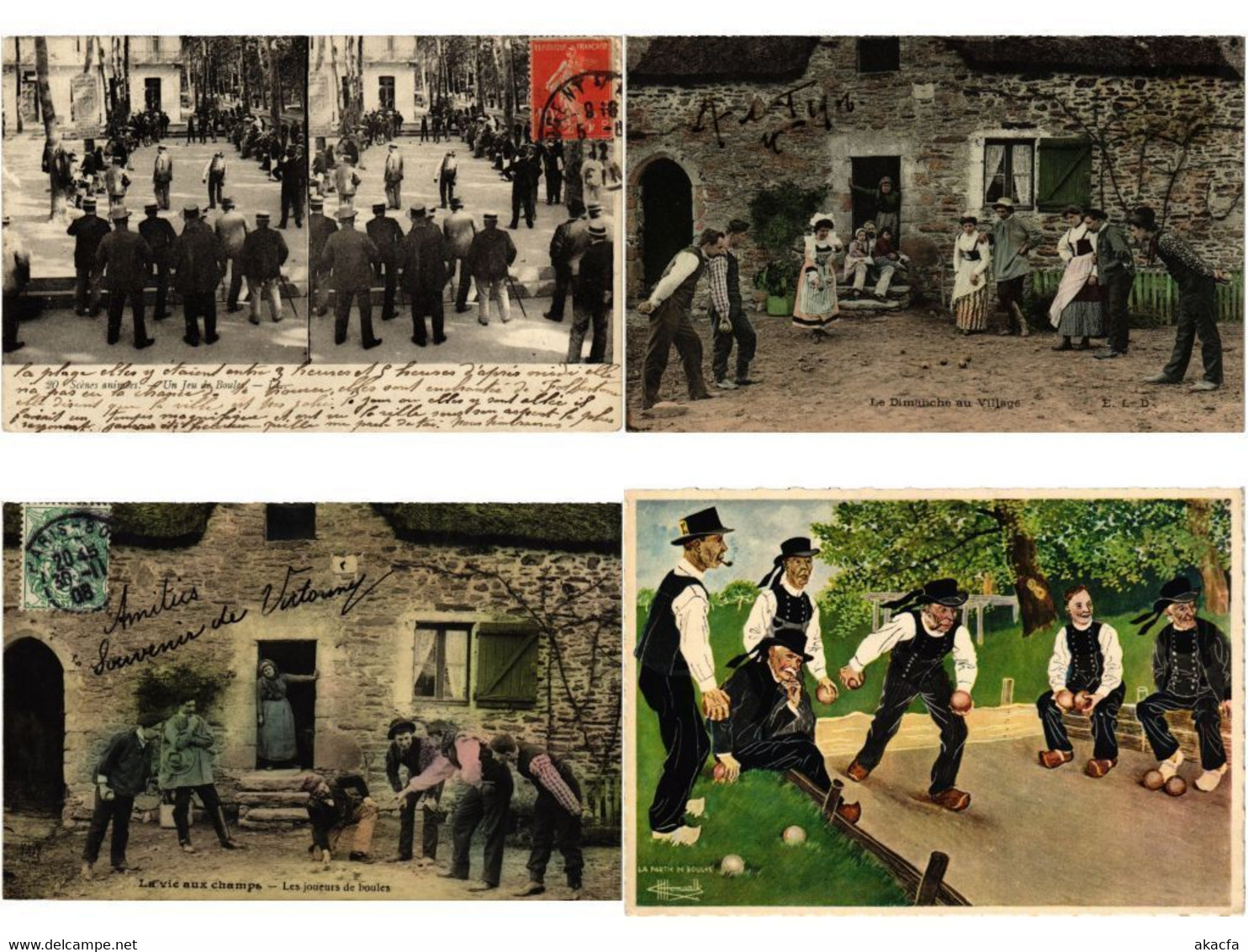 JEU DE BOULES, BOWLING SPORT, SPORTS 19 Vintage Postcards (L6057) - Boliche