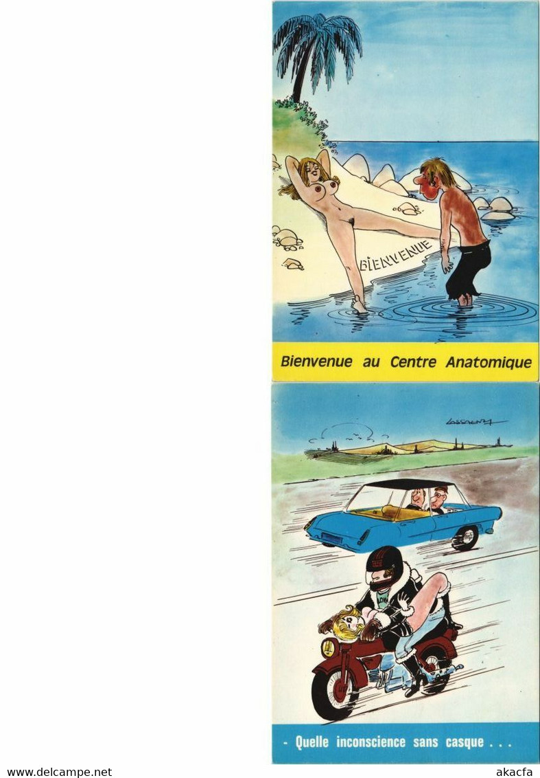 LASSALVY ARTIST SIGNED EROTIC HUMOR 30 VIntage Postcards (L2927)