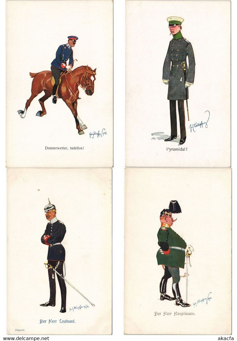 SCHÖNPFLUG ARTIST SIGNED MILITARY SOLDIERS 11 Vintage Postcards (L5203) - Schoenpflug, Fritz