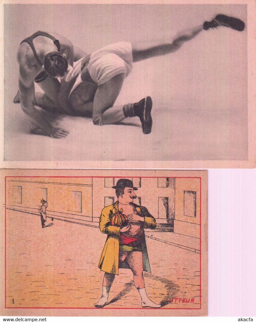 WRESTLING JUDO LUTTE 24 Vintage Postcards pre-1960 (L3857)