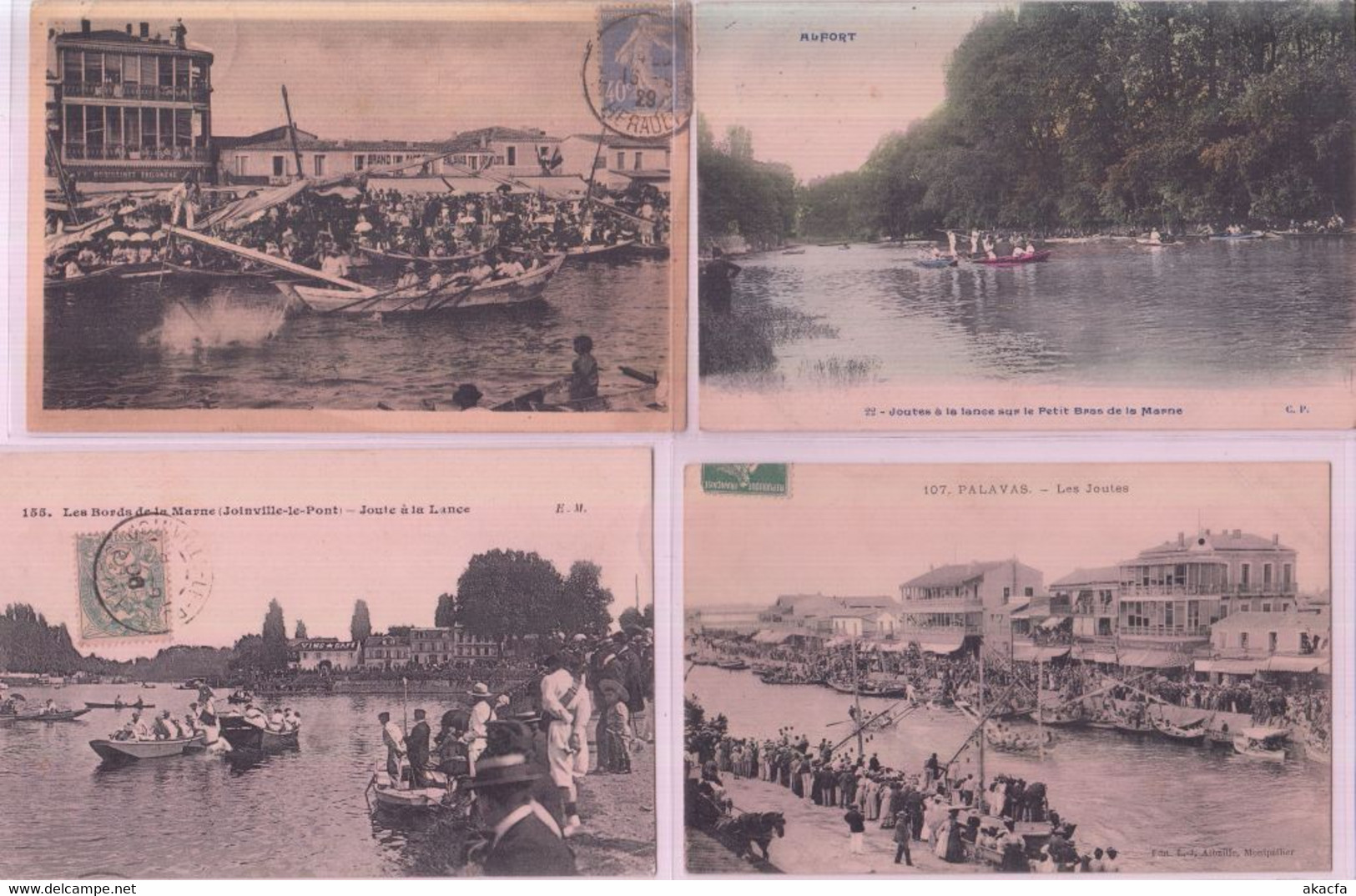 ROWING LES JOUTES Sport 77 Vintage Postcards Mostly Pre-1970 (L3856) - Aviron