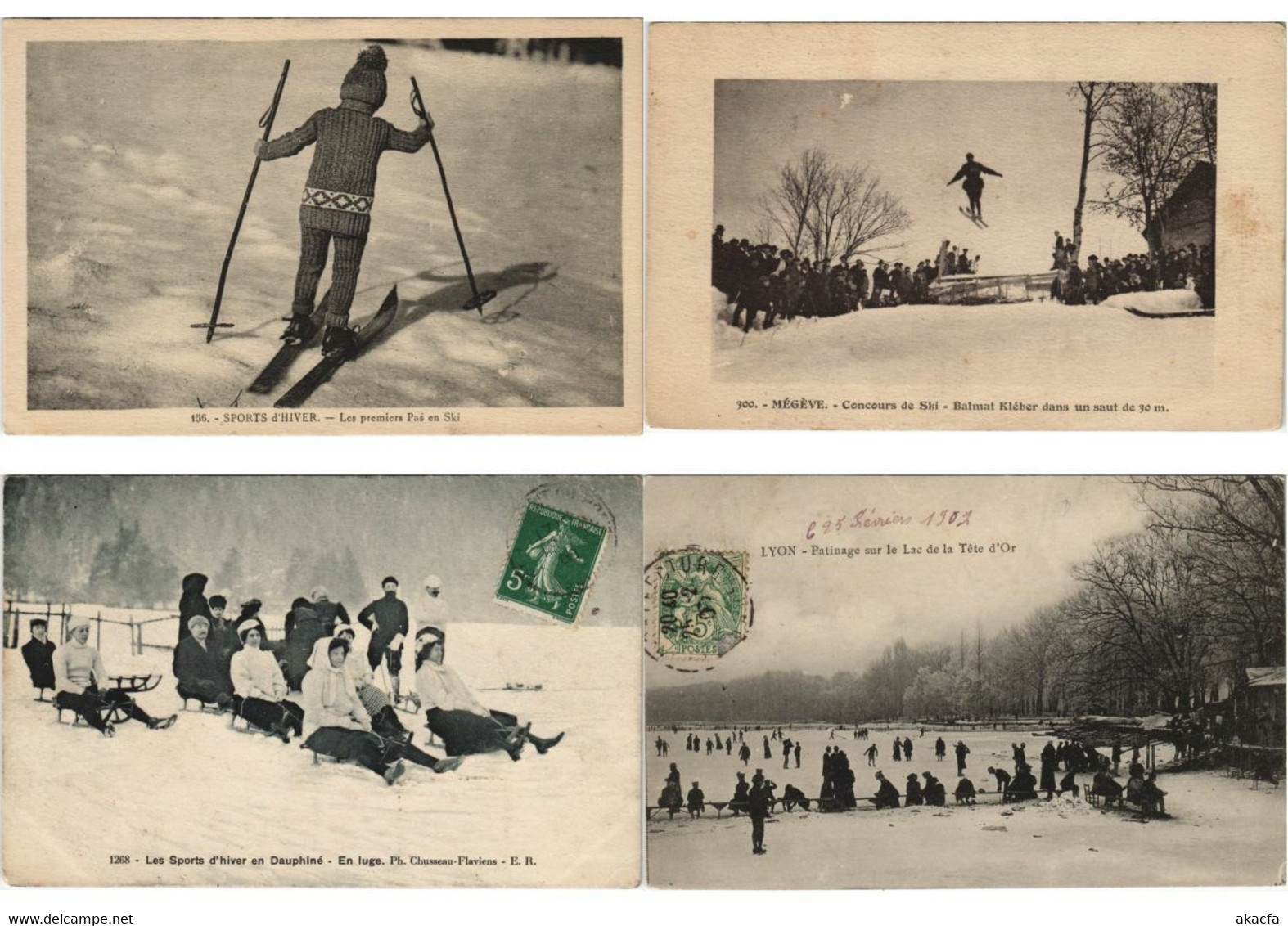 WNTER SPORT SKIING, SKATING 52 Vintage Postcards Pre-1940 (L4018) - Patinaje Artístico