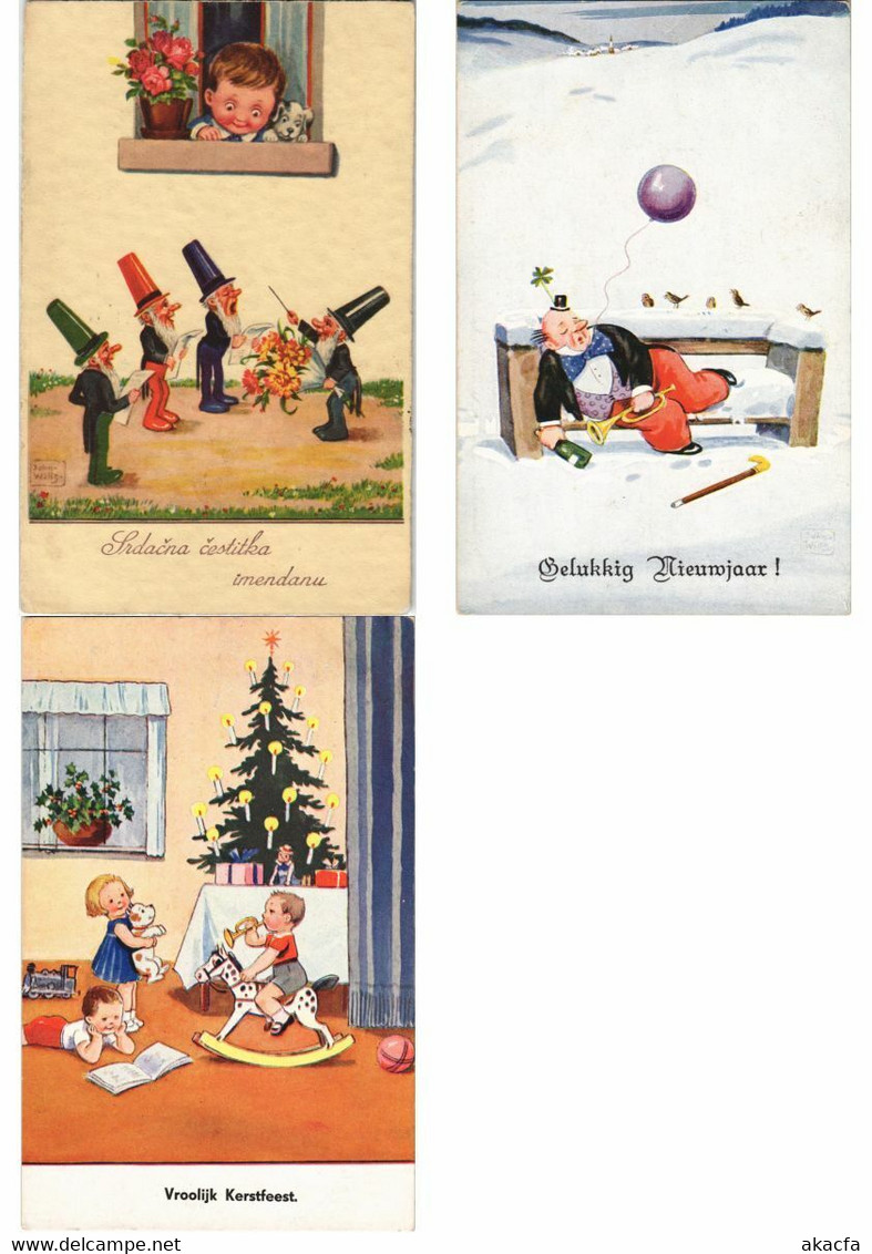 JOHN WILLS ARTIST SIGNED CHILDREN 48 Vintage Postcards PART I. (L3199)