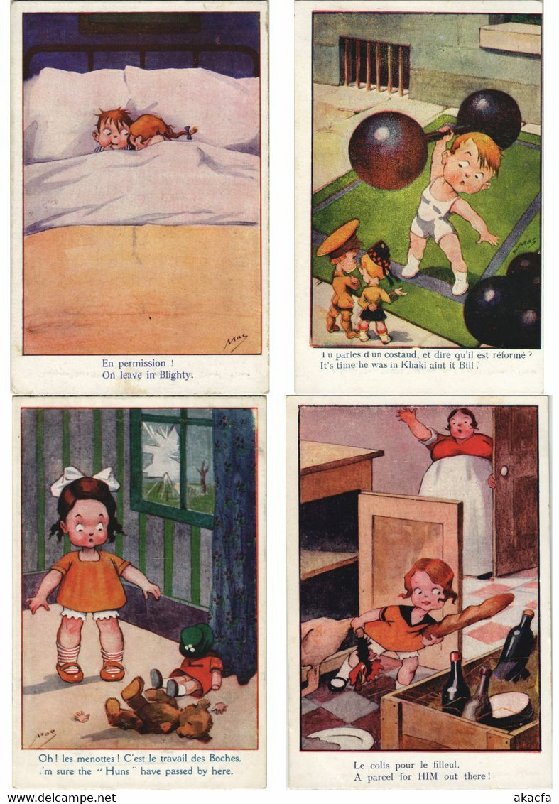 MAC ARTIST SIGNED CHILDREN COMIC 48 Vintage Postcards ALL DIFFERENT (L3205)