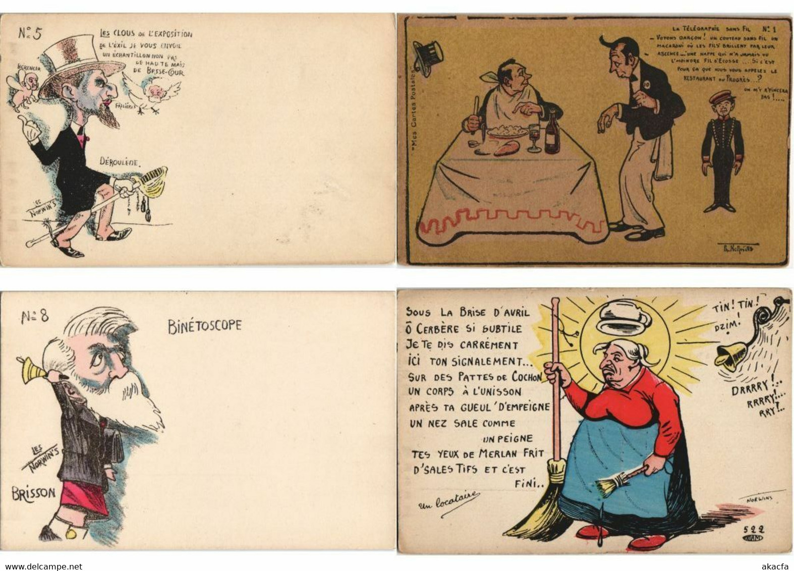 NORWIN'S ARTIST SIGNED SATIRE PROPAGANDA POLITIC 30 Vintage Postcards (L3217) - Norwins