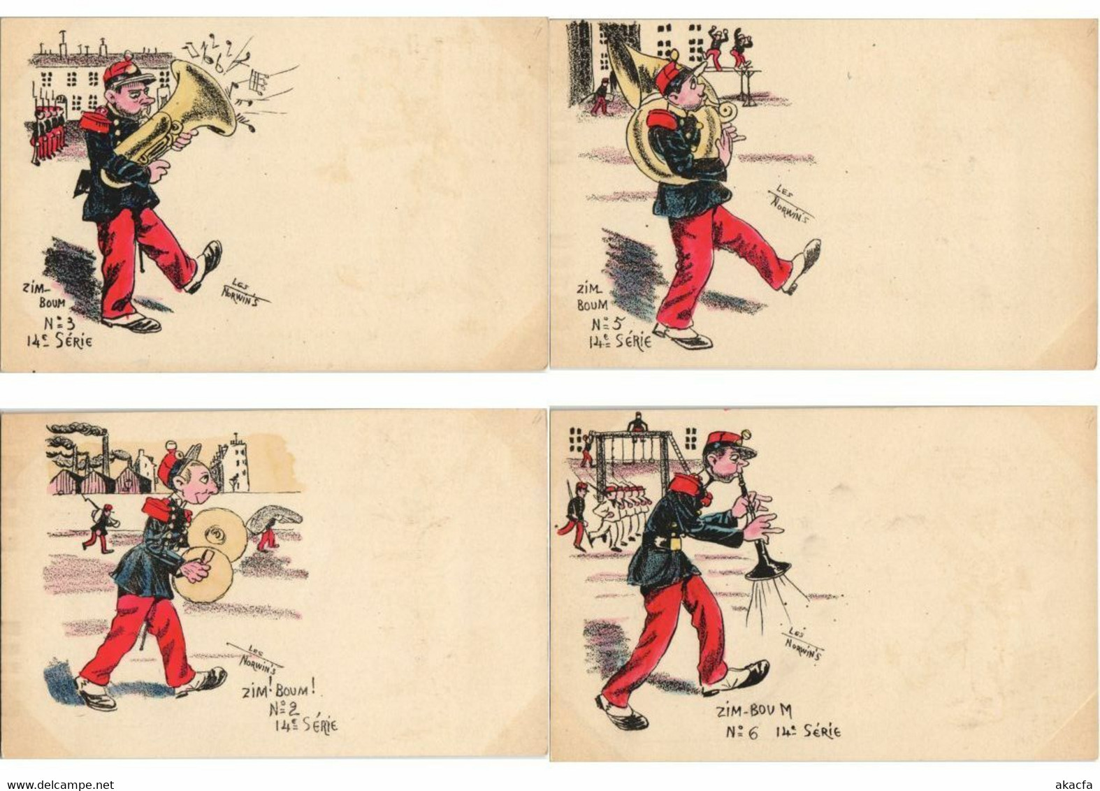 NORWIN'S ARTIST SIGNED SATIRE PROPAGANDA POLITIC 30 Vintage Postcards (L3217)