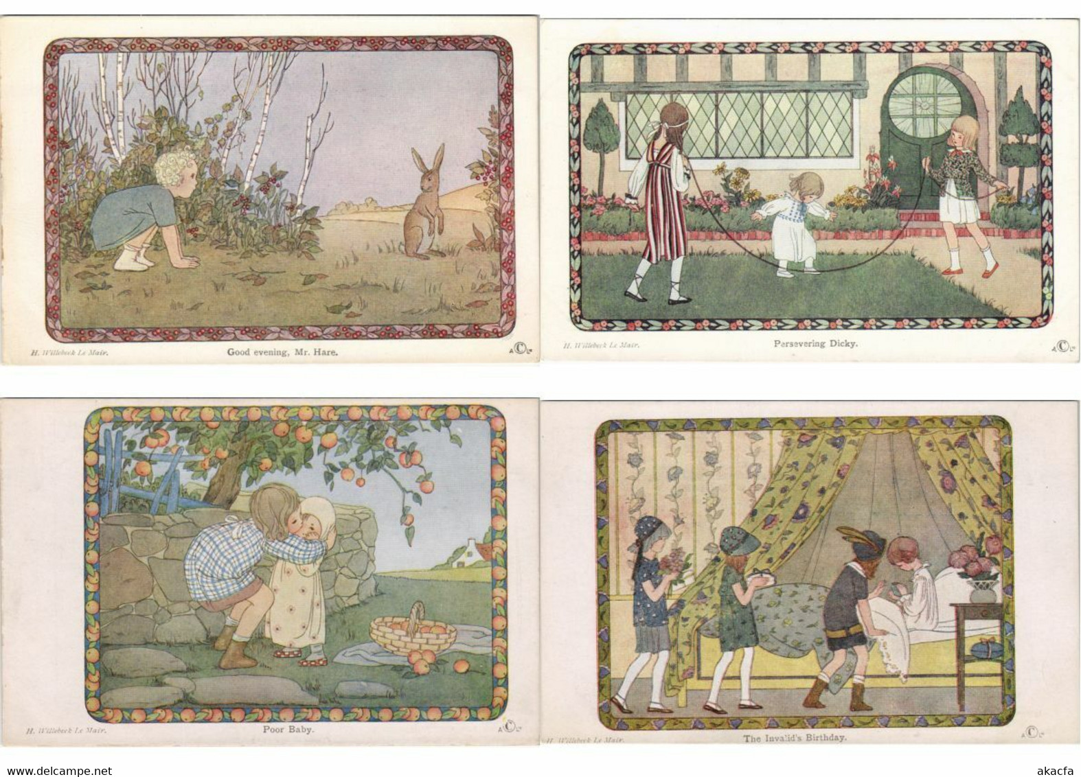 WILLEBEEK LE MAIR TALES ARTIST SIGNED 40 Vintage Postcard NURSERY RHYMES (L3021) - Le Mair