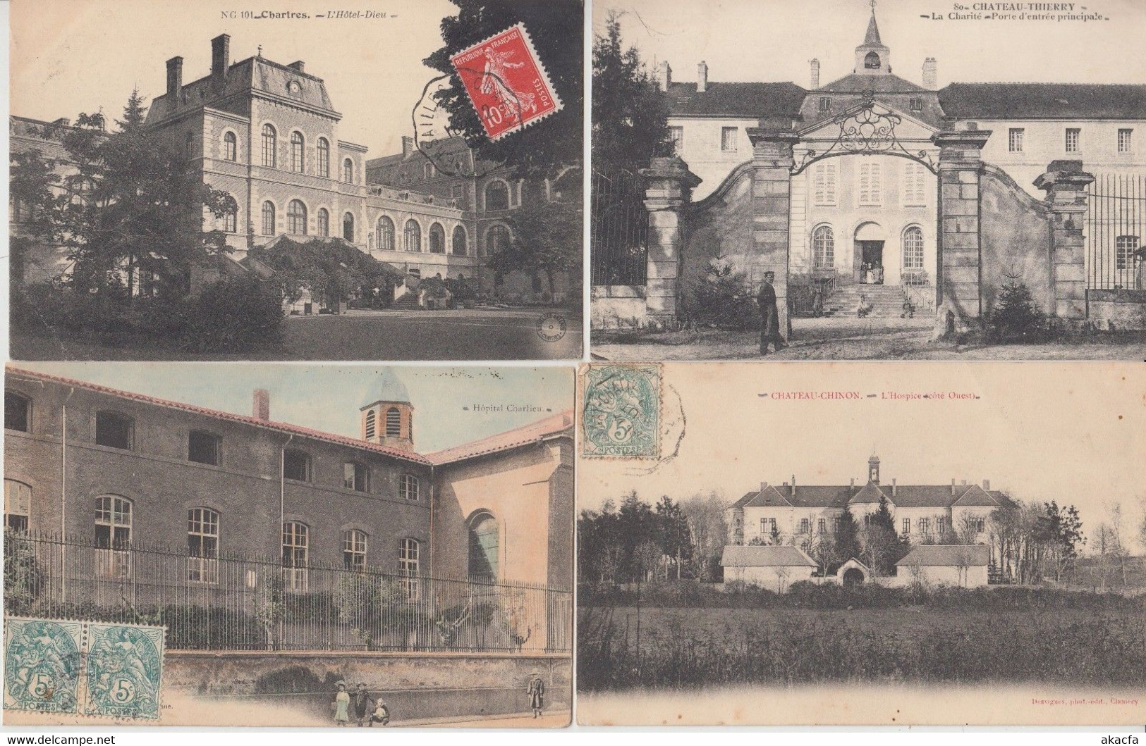 HOSPITALS HOPITALS HOSPICE FRANCE 350 Vintage Postcards Mostly Pre-1940 (L5773) - Santé