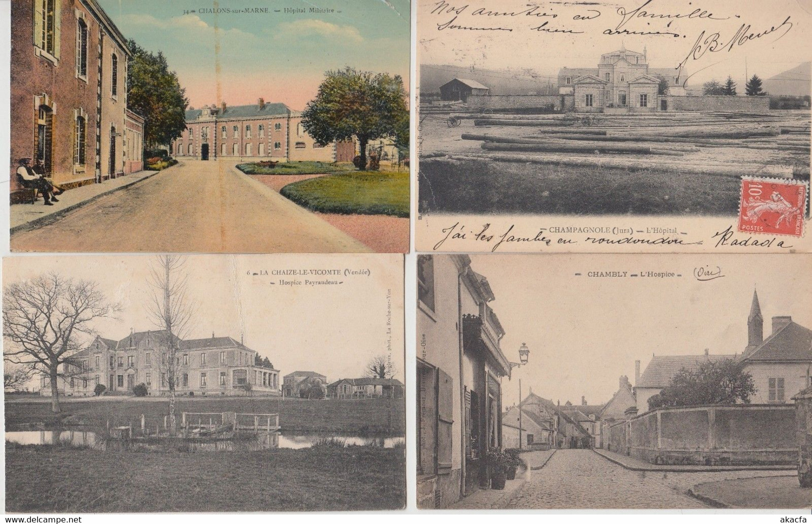 HOSPITALS HOPITALS HOSPICE FRANCE 350 Vintage Postcards Mostly Pre-1940 (L5773) - Santé