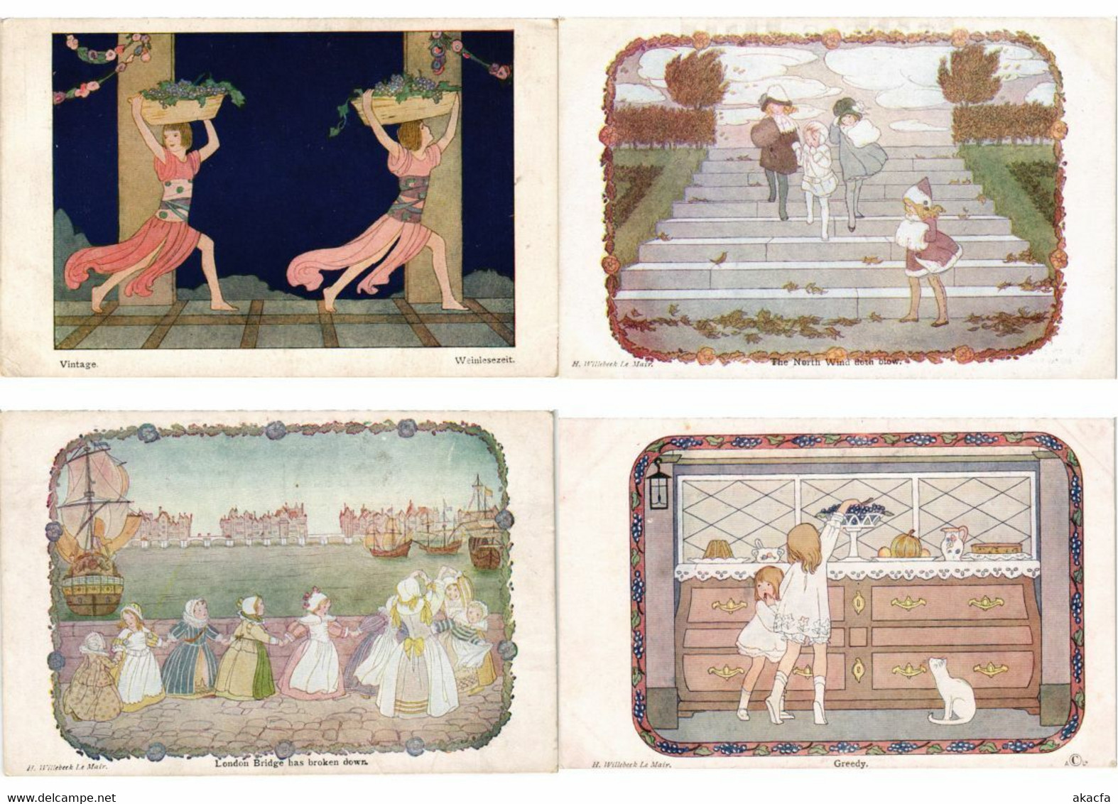 WILLEBEEK LE MAIR FAIRY ARTIST SIGNED COLLECTION OF 70 Vintage PC. (L3746)