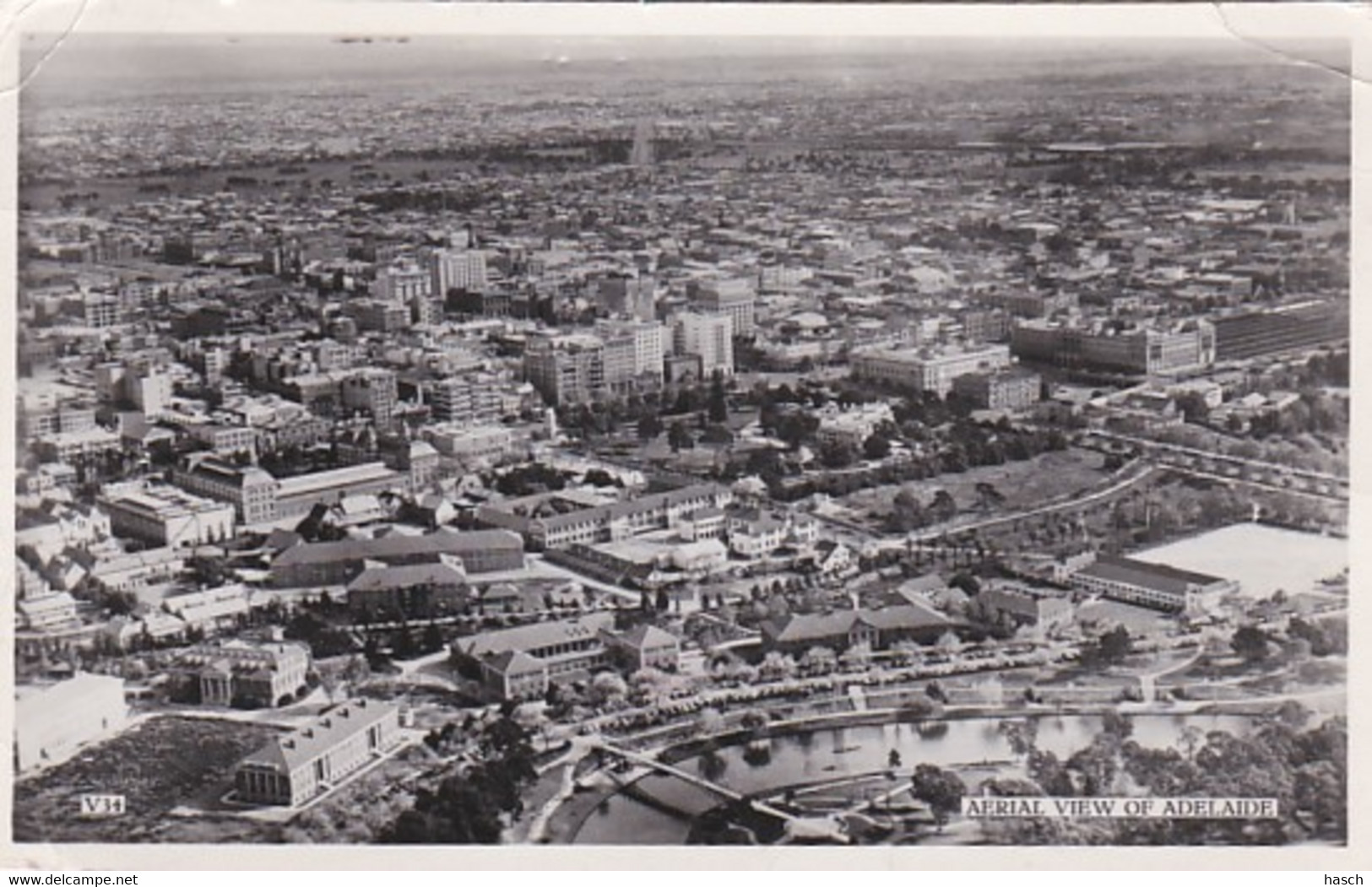 4841  83 Aerial View Of Adelaide  1955 (folds In Corners) - Adelaide