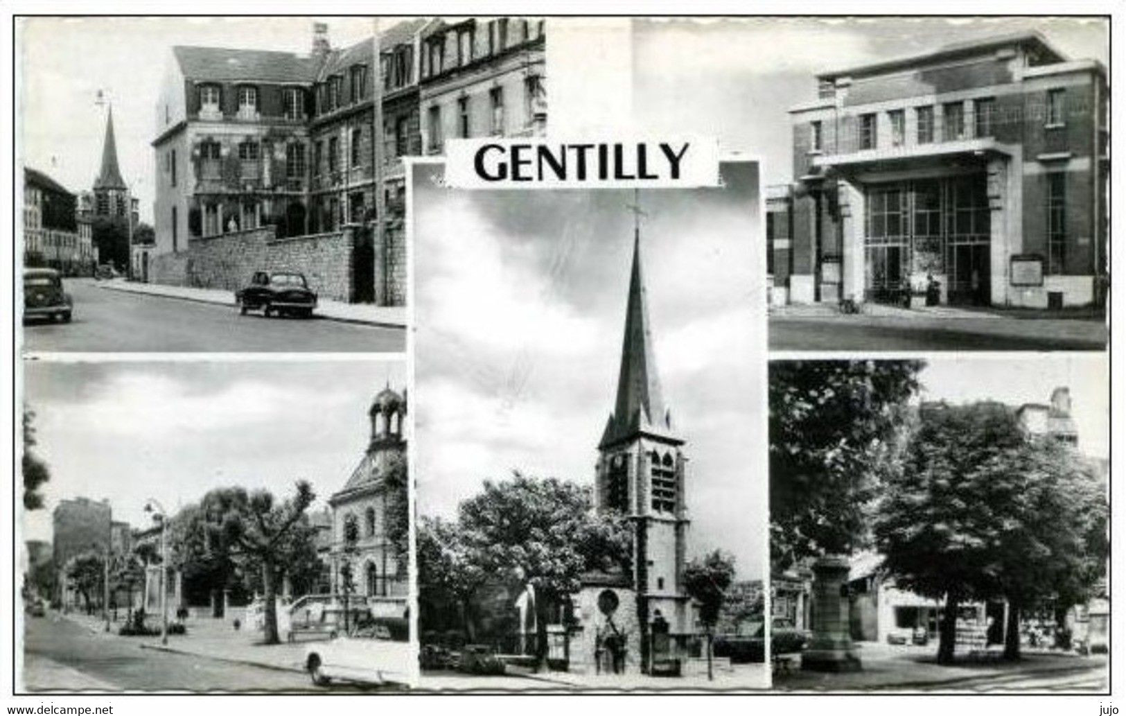 94 - Cpsm -  GENTILLY - Multivues : Eglise/Mairie/... - Gentilly