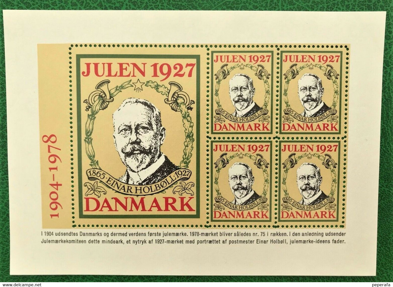 Denmark 1827 Jul Julemærke Christmas Poster Stamp Vignette, Nyt Tryk, New Print - Varietà & Curiosità