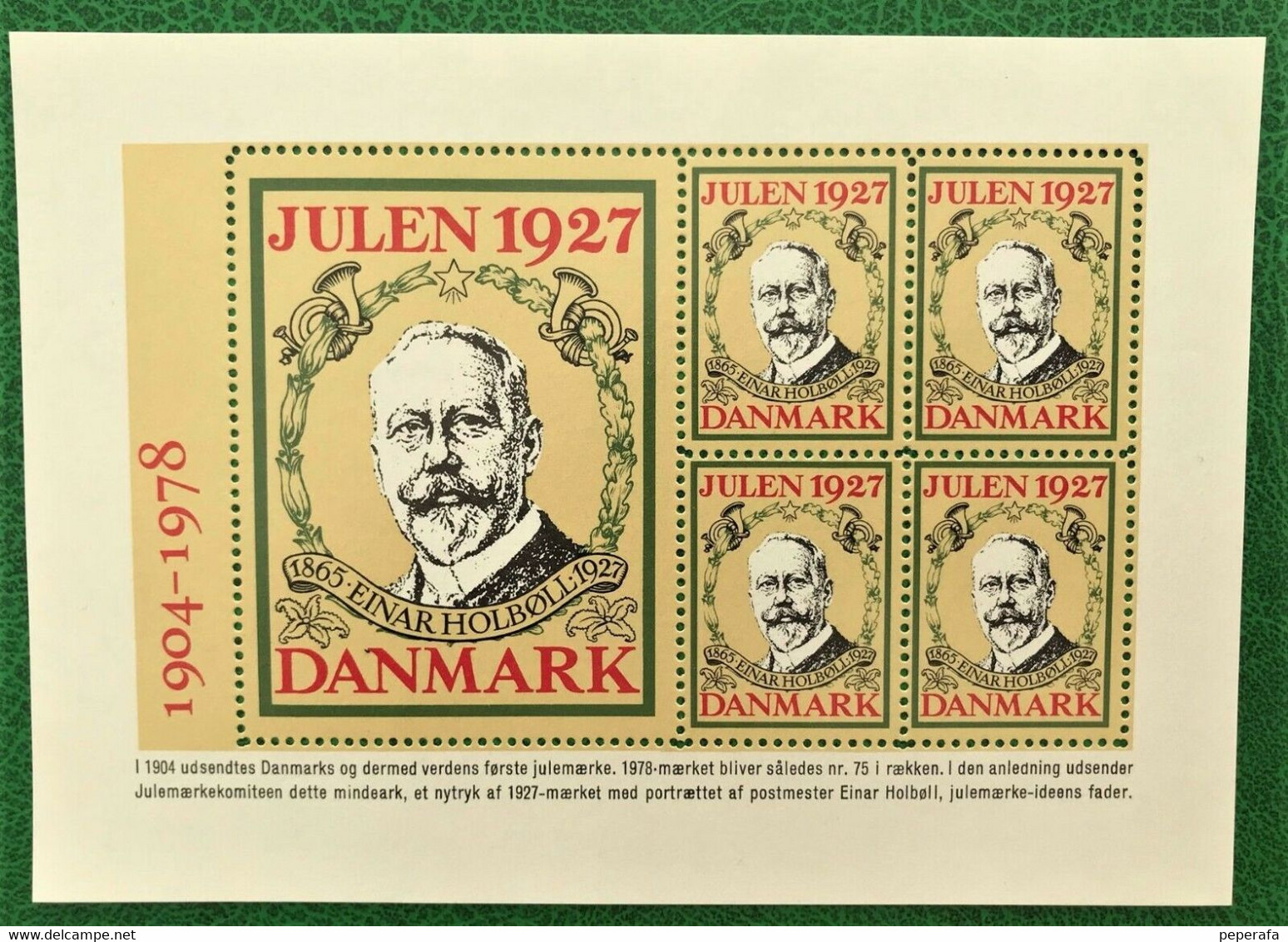 Denmark 1827 Jul Julemærke Christmas Poster Stamp Vignette, Nyt Tryk, New Print - Abarten Und Kuriositäten