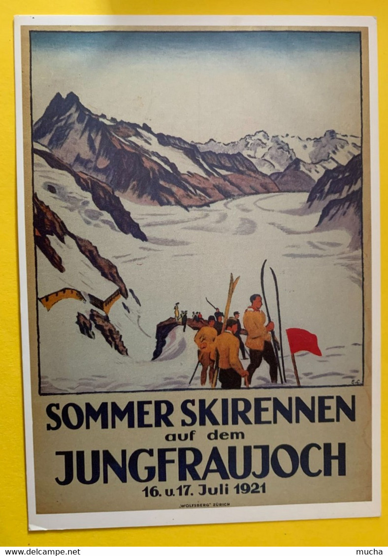 18695 - Suisse  Sommer Skirennen Auf Dem Jungfrau ( Reproduction D'affiche) Emil Cardinaux 1921 Circulée - Sports D'hiver