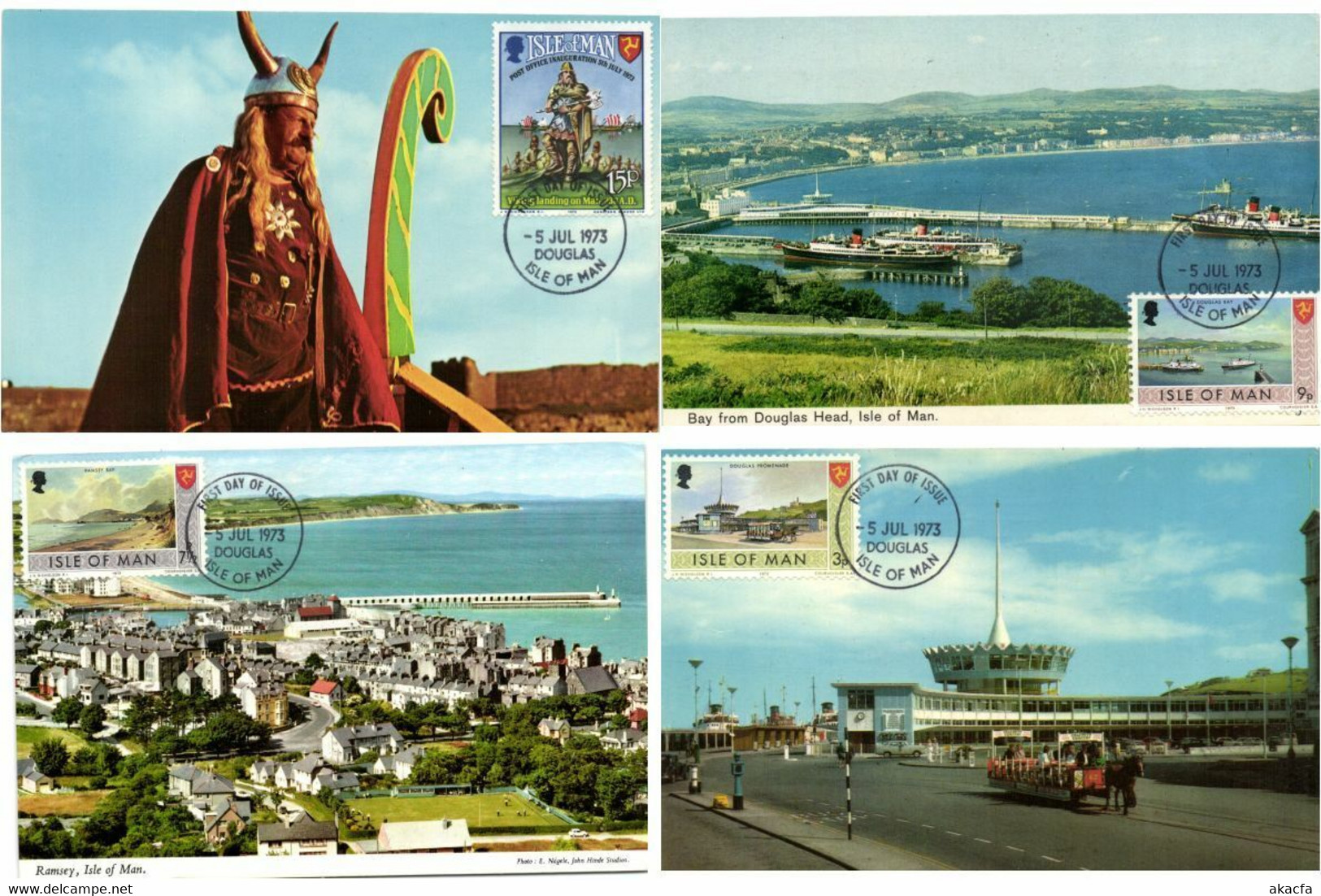 ISLE OF MAN GREAT BRITAIN UK 16 MAXIMUM CARDS 1973 (L3388) - Isle Of Man