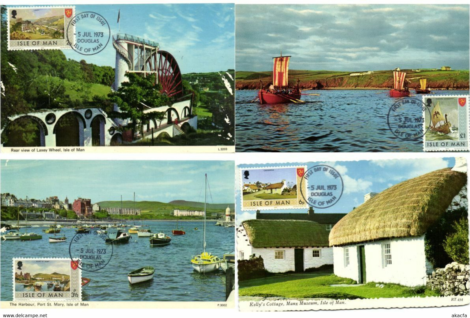 ISLE OF MAN GREAT BRITAIN UK 16 MAXIMUM CARDS 1973 (L3388) - Ile De Man