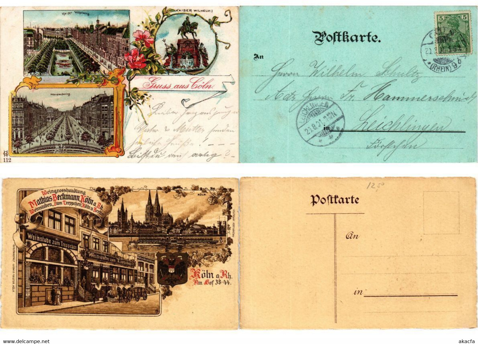 COLOGNE KÖLN GERMANY 16 Vintage Postcards Mostly Pre-1902 (L3485) - Collezioni E Lotti