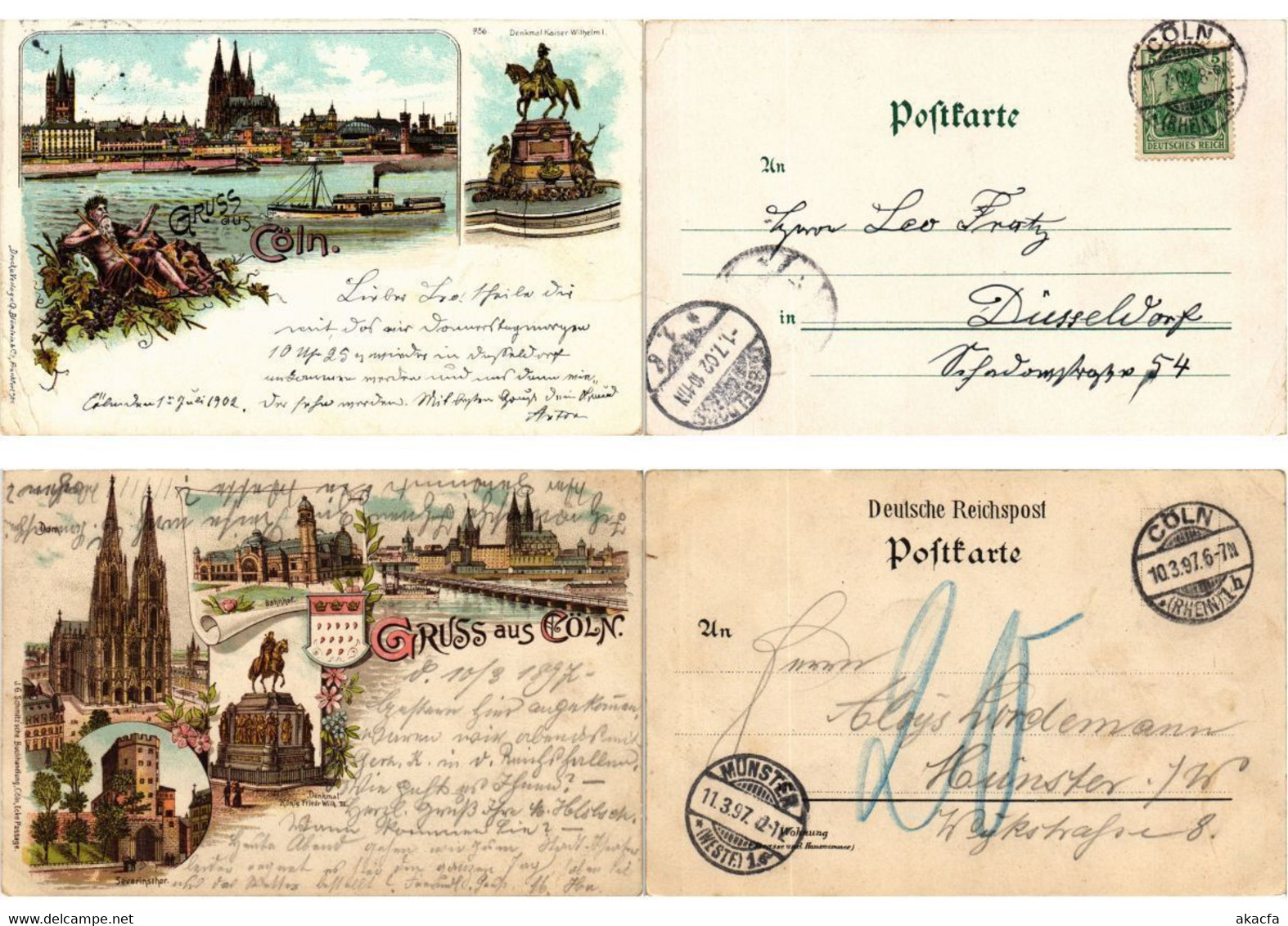 COLOGNE KÖLN GERMANY 16 Vintage Postcards Mostly pre-1902 (L3485)