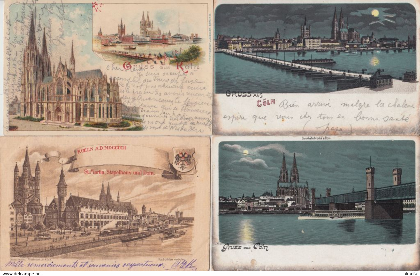 COLOGNE KÖLN GERMANY 31 Vintage LITHO Postcards Mostly Pre-1905 (L2529) - Verzamelingen & Kavels