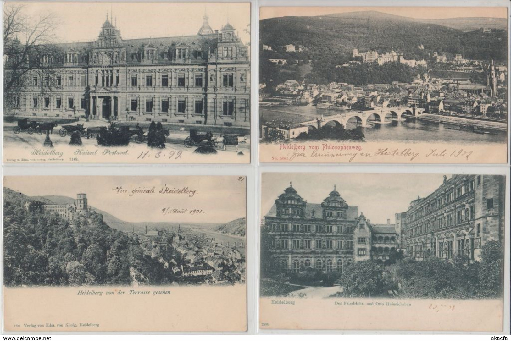 HEIDELBERG Germany 51 Vintage Postcards Mostly Pre-1920 (L5355) - Collections & Lots