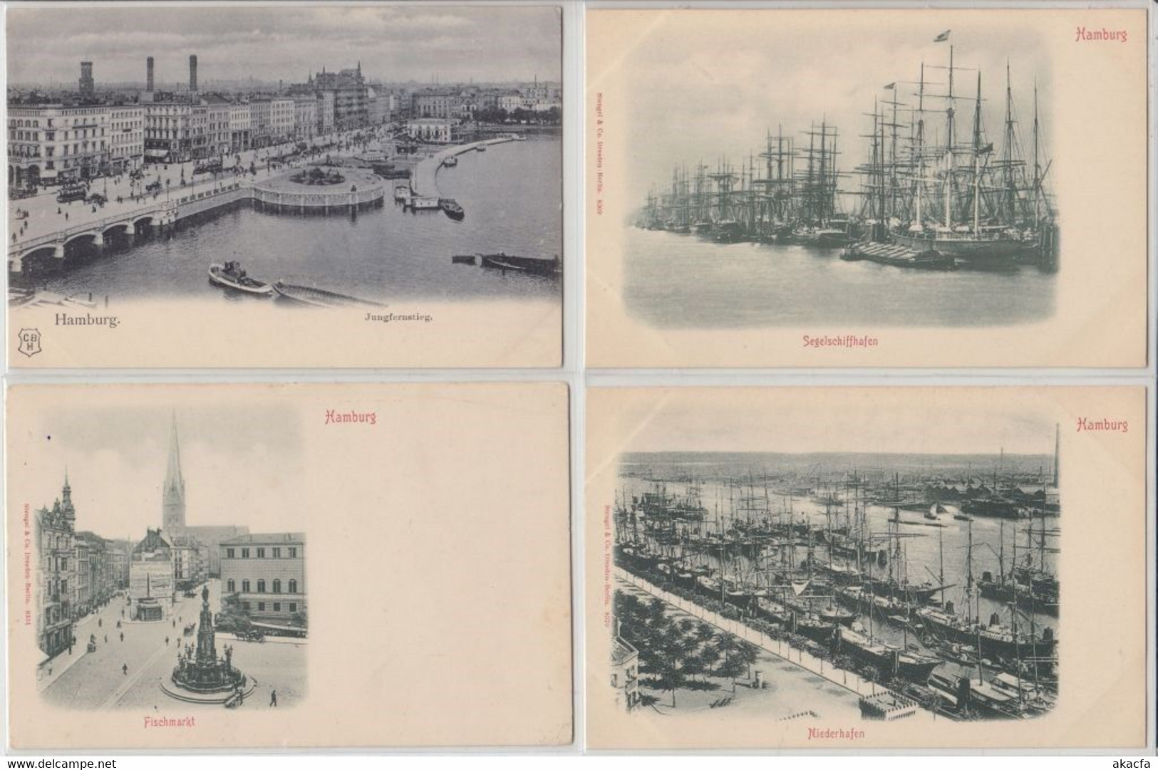 HAMBURG Germany 80 Vintage Postcards Mostly Pre-1920 (L5354) - Collections & Lots