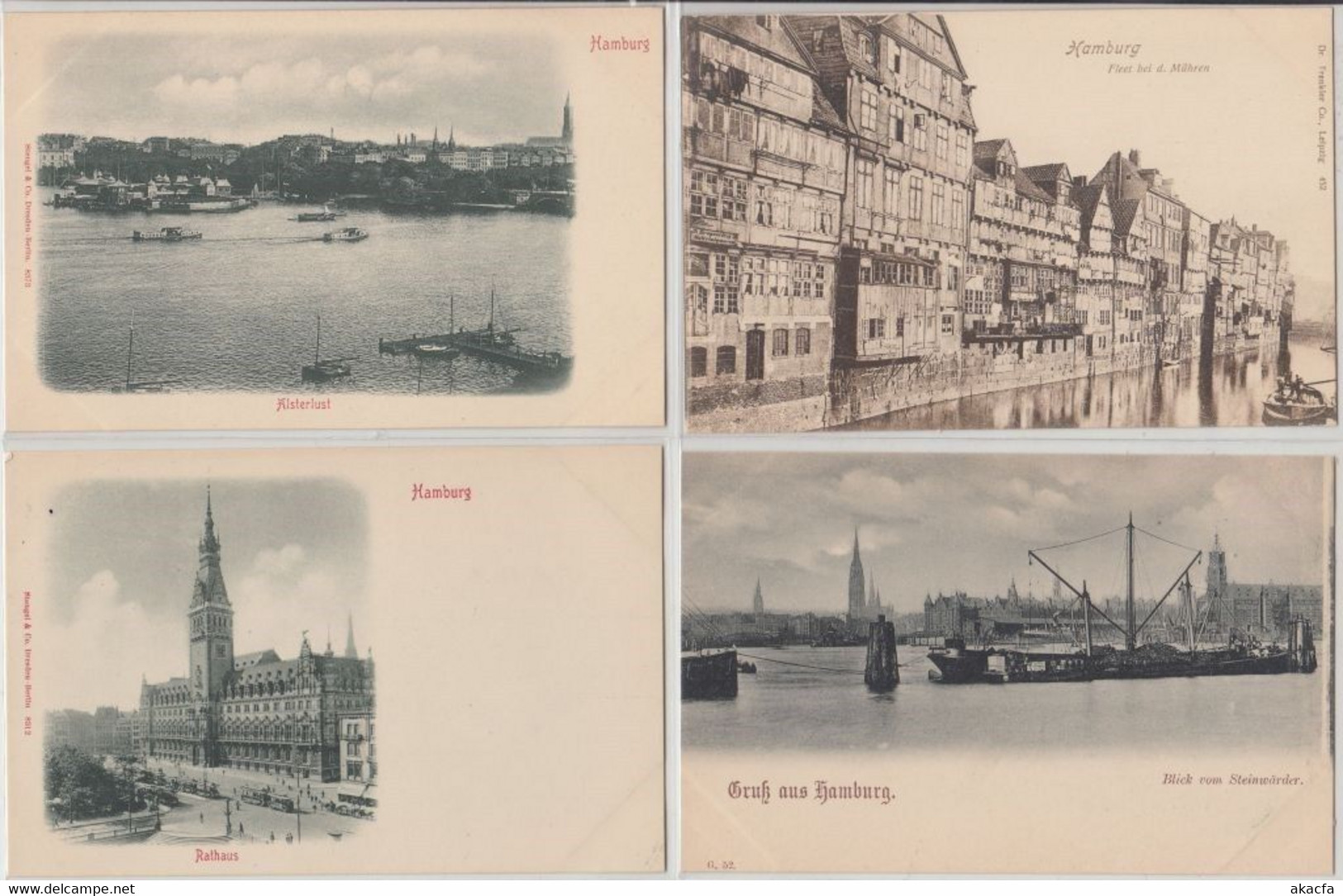 HAMBURG Germany 80 Vintage Postcards Mostly pre-1920 (L5354)