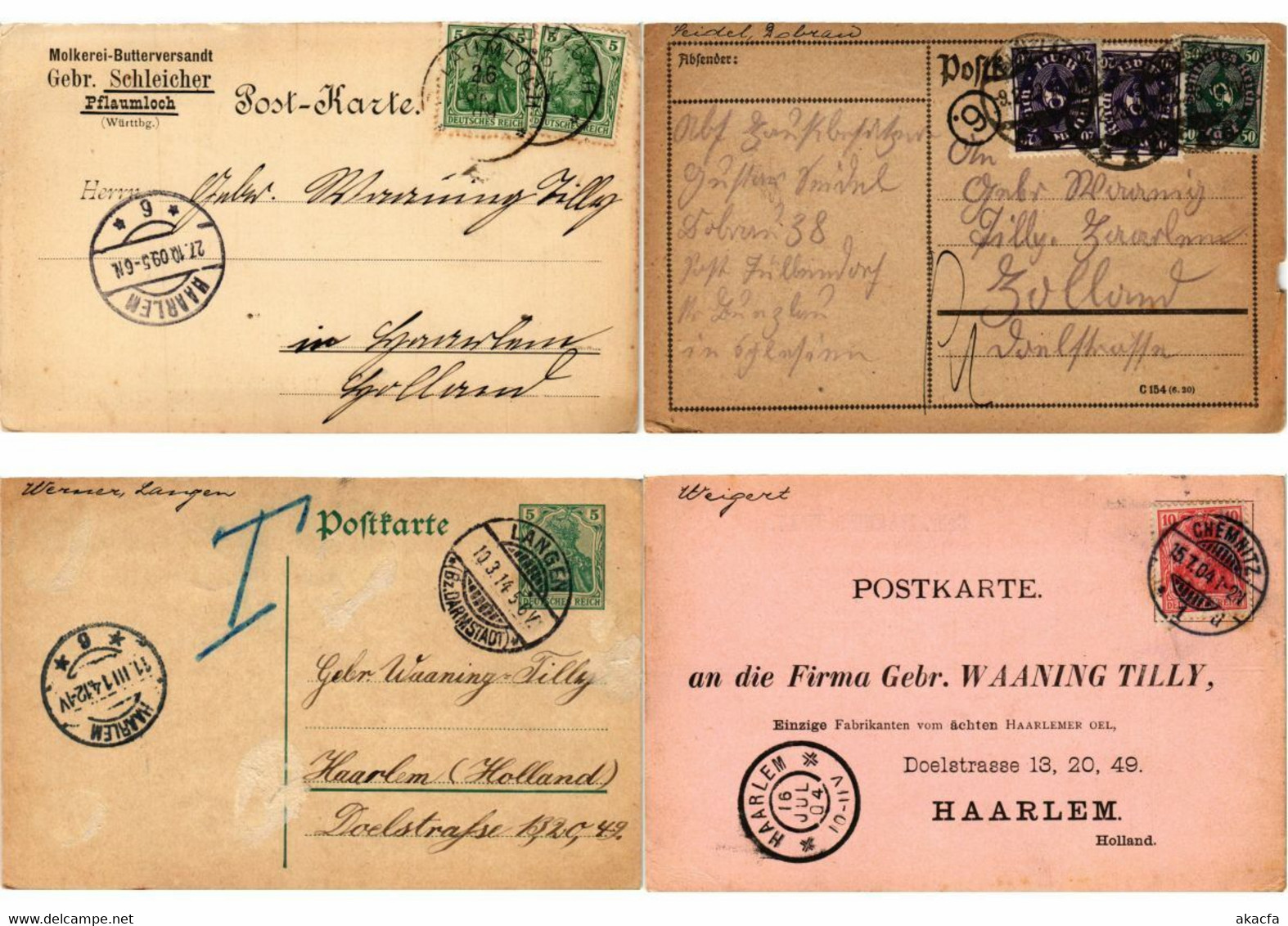 GERMANY POSTAL HISTORY 300 CORRESPONDANCE WAANING TILLY ALCOHOL 1907-1926(L2909) - Poste & Facteurs