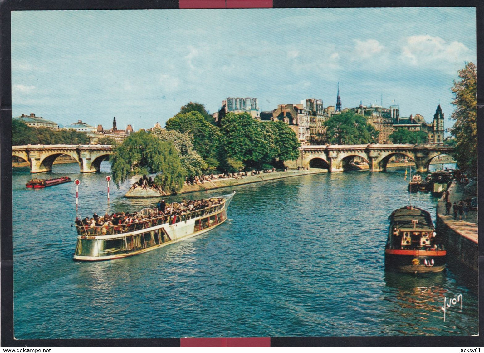 75 - Promenade En Bateau Sur Seine, à Droite Et à Gauche Le Pont Neuf, Au Centre Le Vert Galant, Dans Le Fond La Cité - Non Classés