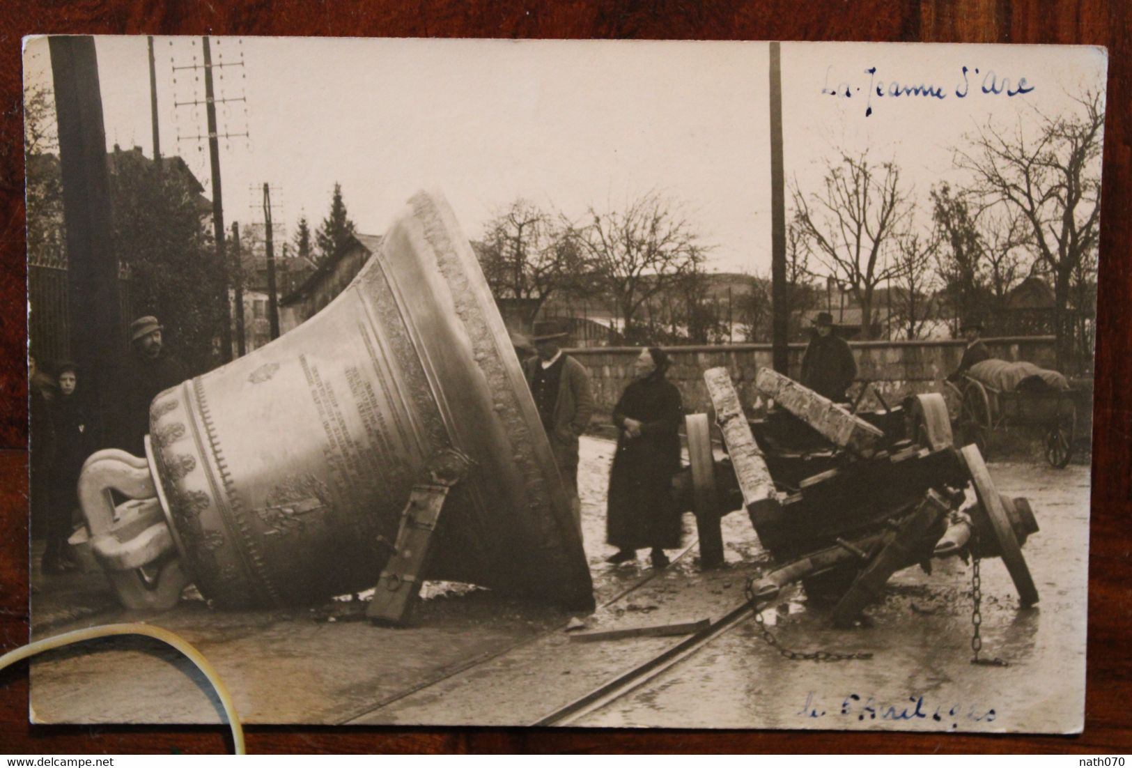 1920 Carte Photo Accident Route Annecy Attelage Cloche Jeanne D'Arc Animée - Non Classés