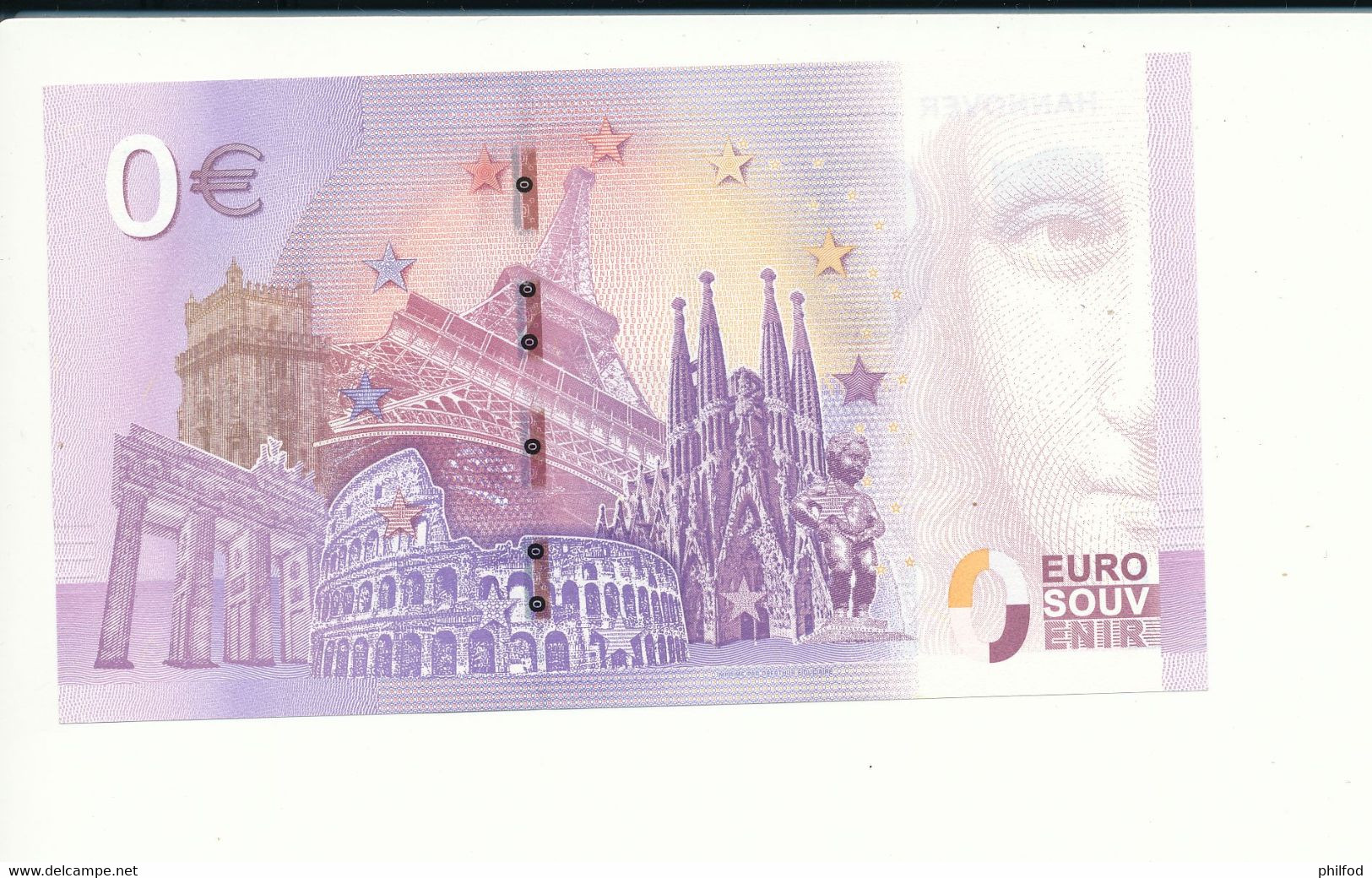 Billet Touristique 0 Euro - HANNOVER NEUES RATHAUS  - XEPC- 2019-3 - N° 4693 - Autres & Non Classés