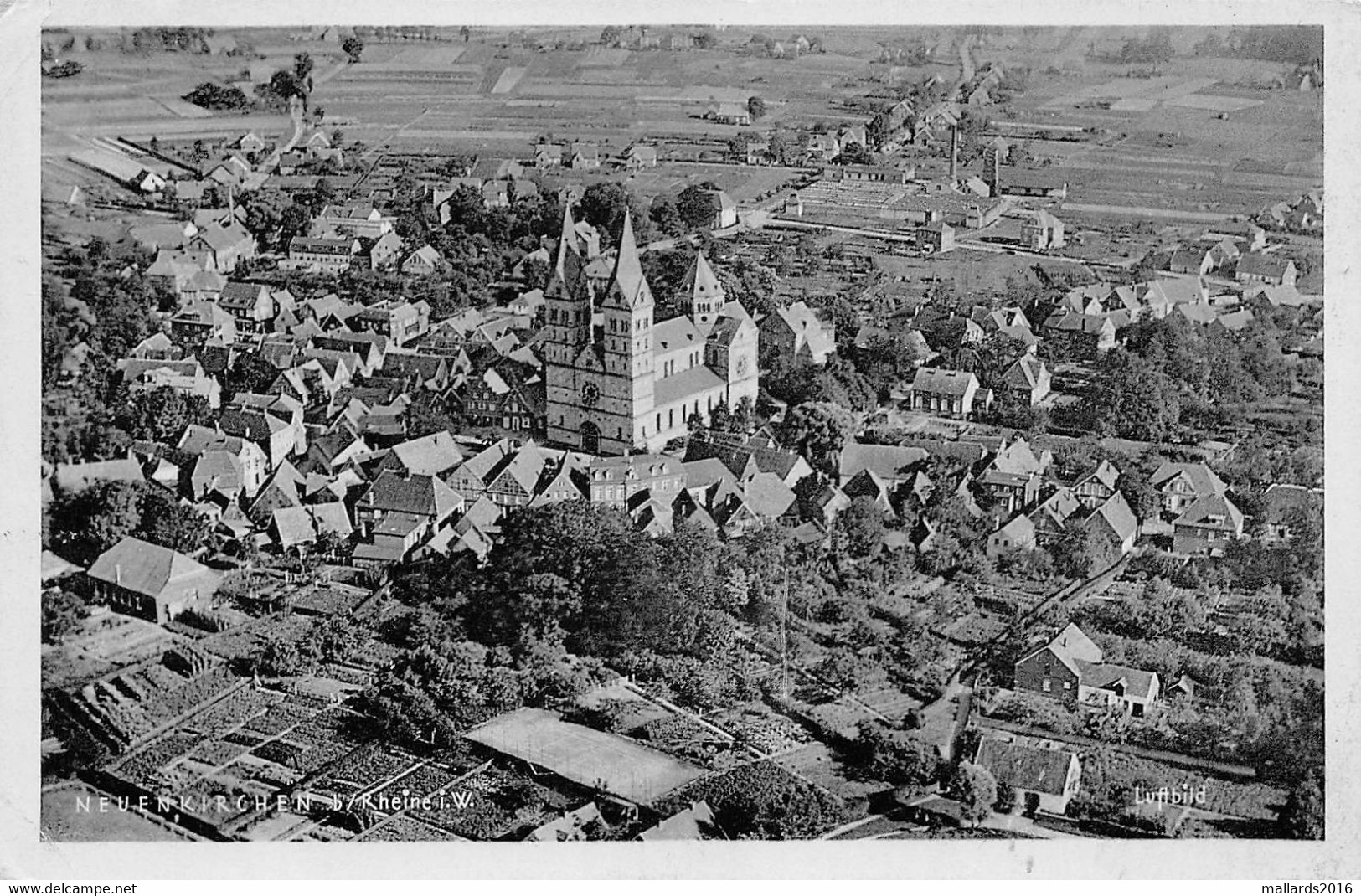 NEUENKIRCHEN - REAL PHOTO AERIAL VIEW ~ AN OLD POSTCARD #230518 - Steinfurt