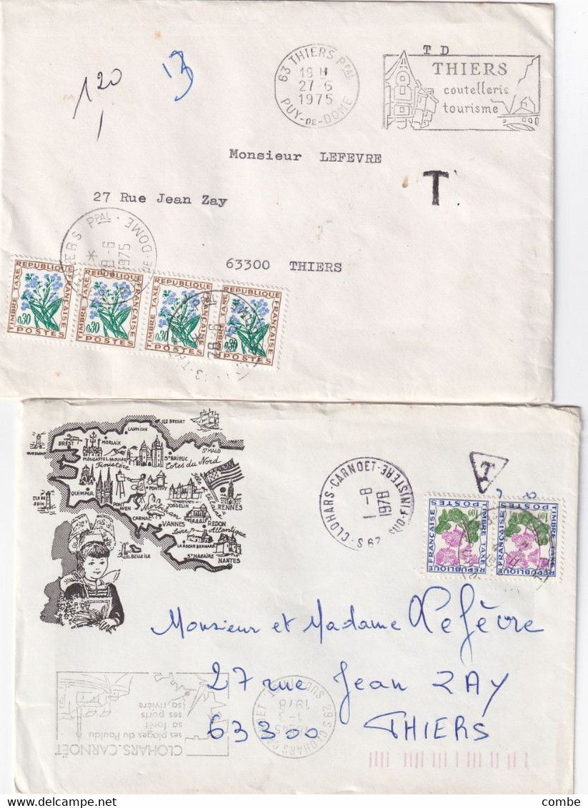 2 LETTRES TAXE FLEURS - Other & Unclassified