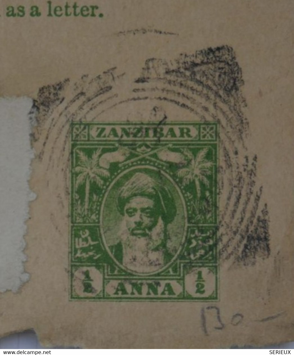 BO10 ZANZIBAR   LETTRE BANDE JOURNAL  ENTIER   RR 1900 + AFFRANCH. INTERESSANT++ - Zanzibar (...-1963)