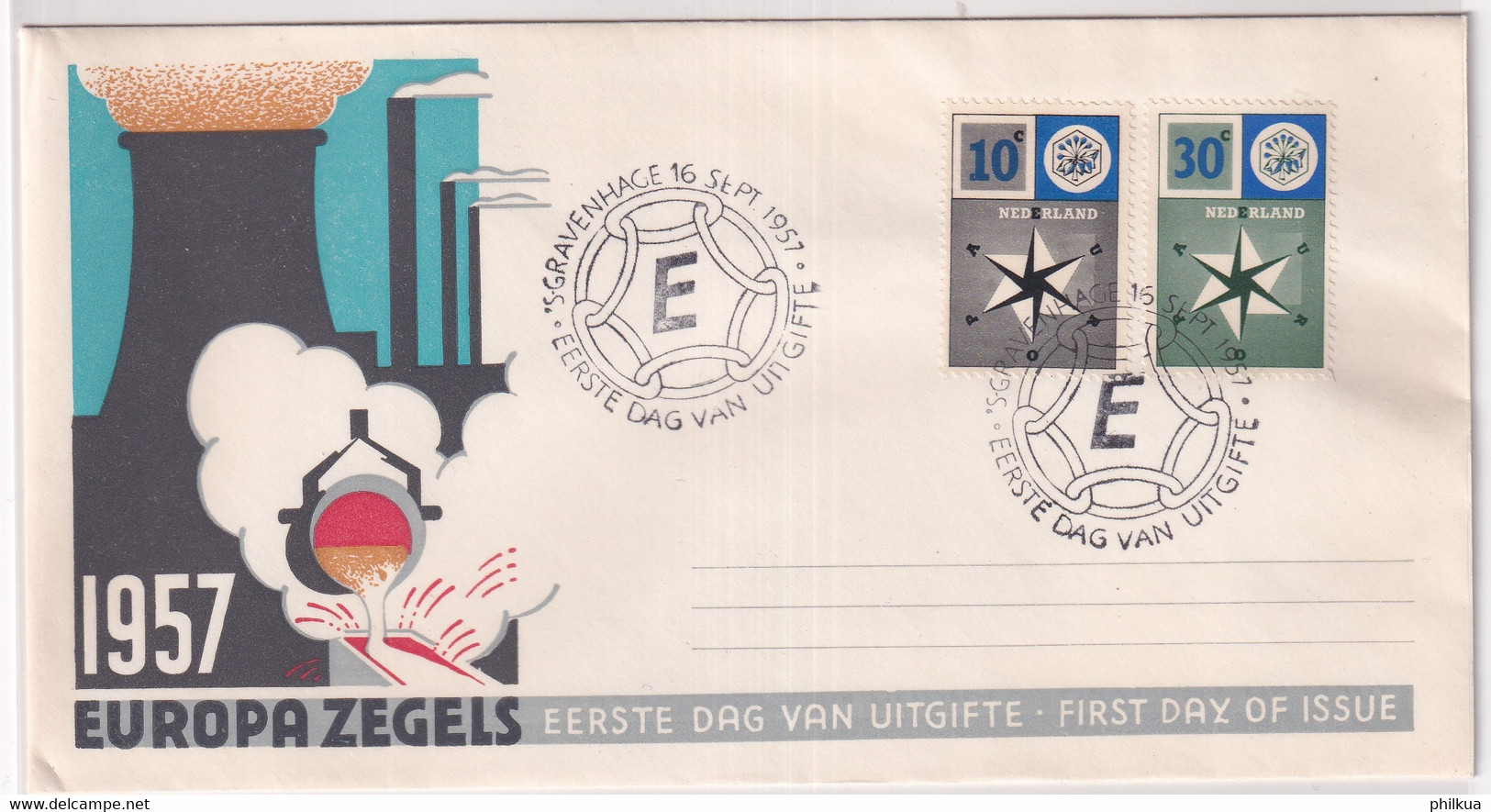 MiNr. 704 - 705 Niederlande 1957, 16. Sept. Europa - FDC - 1957
