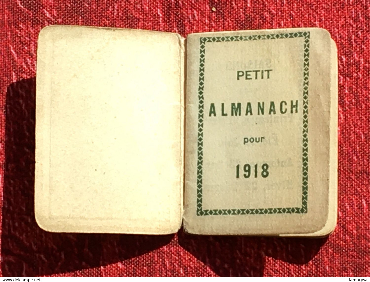 Almanach 1918 Calendrier-Petit Format-Saisons-Fêtes-tarif Postal-WW1-Publicitaire Coiffure-Chaussures Bernheim Paris - Kleinformat : 1901-20