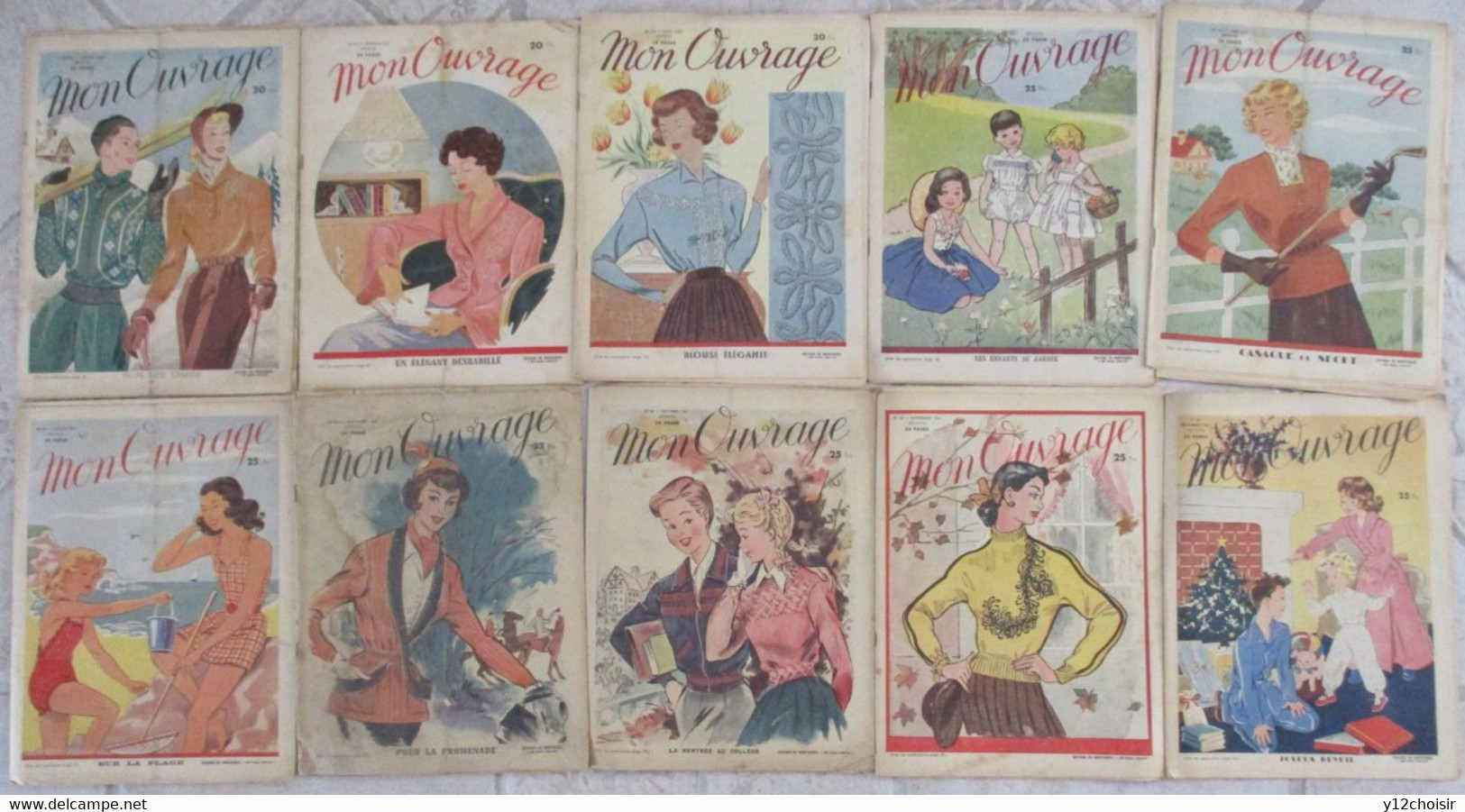 LOT DE 10 REVUES MON OUVRAGE ANNEE 1951 - Haus & Dekor