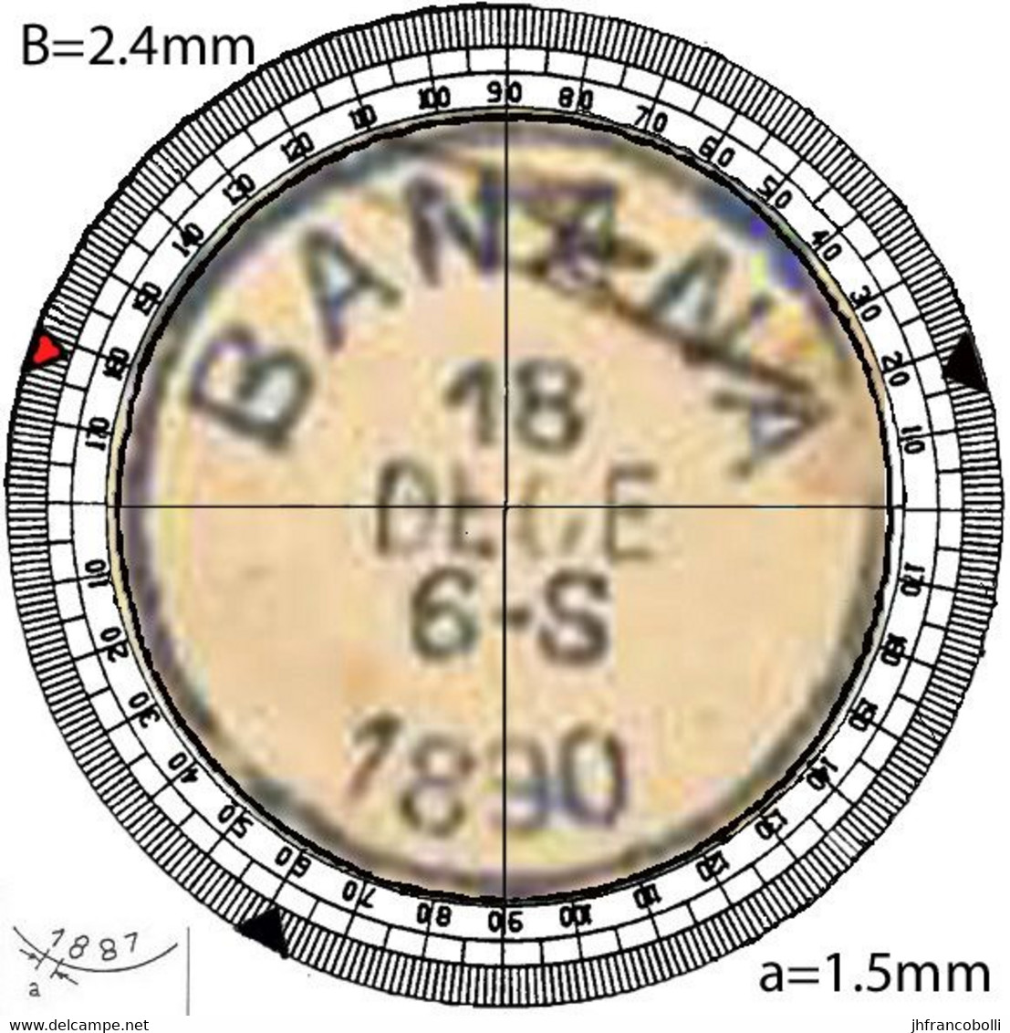 1896 (°) BANANA CONGO FREE STATE / ETAT DU CONGO IND. CANCEL STUDY [7] EIC 028 NICE ROUND CANCEL - Abarten Und Kuriositäten