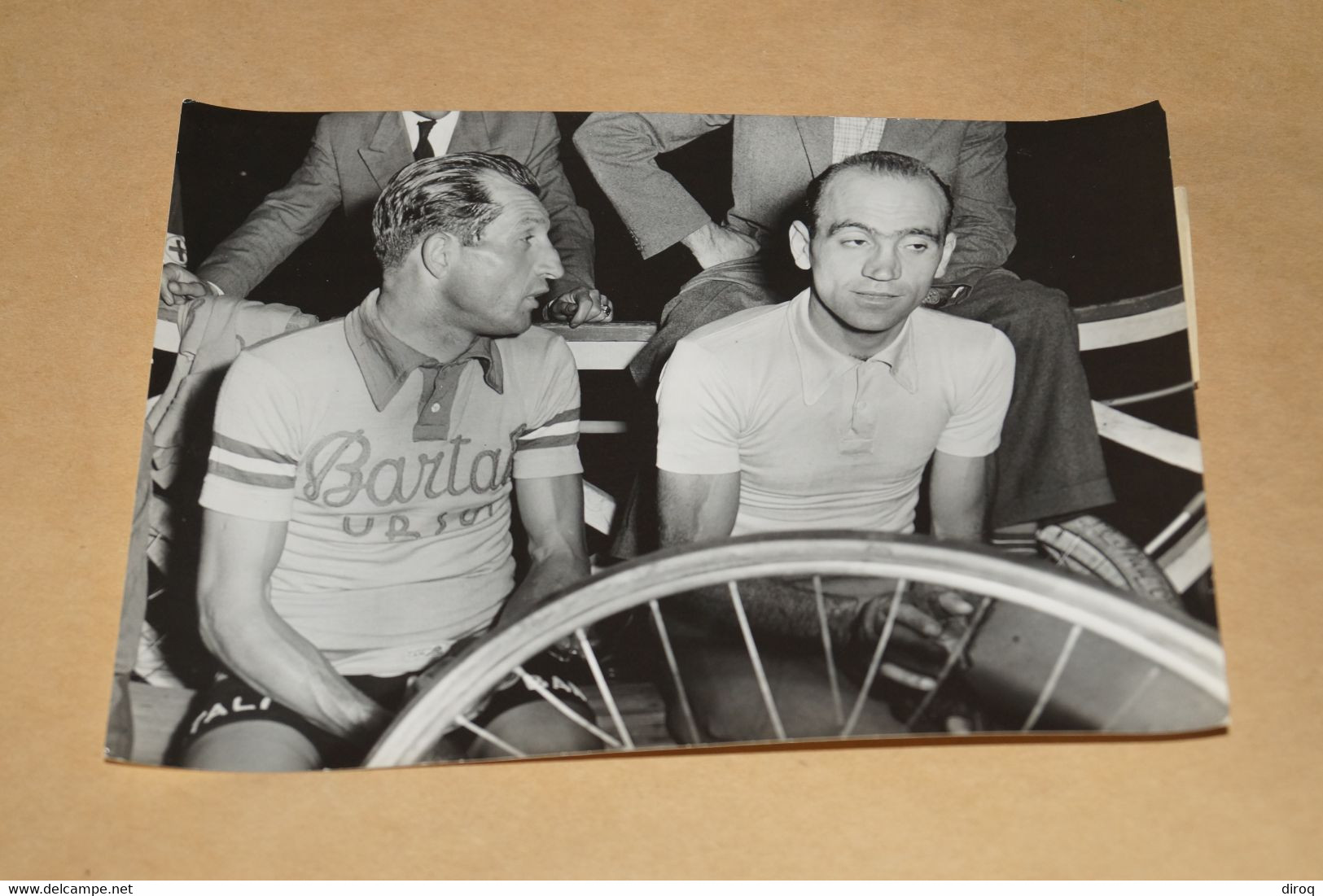 Ancienne Photo Originale,Italie,Torino 1951,Bartali Et Nagni, 18 Cm. Sur 13 Cm. - Cycling