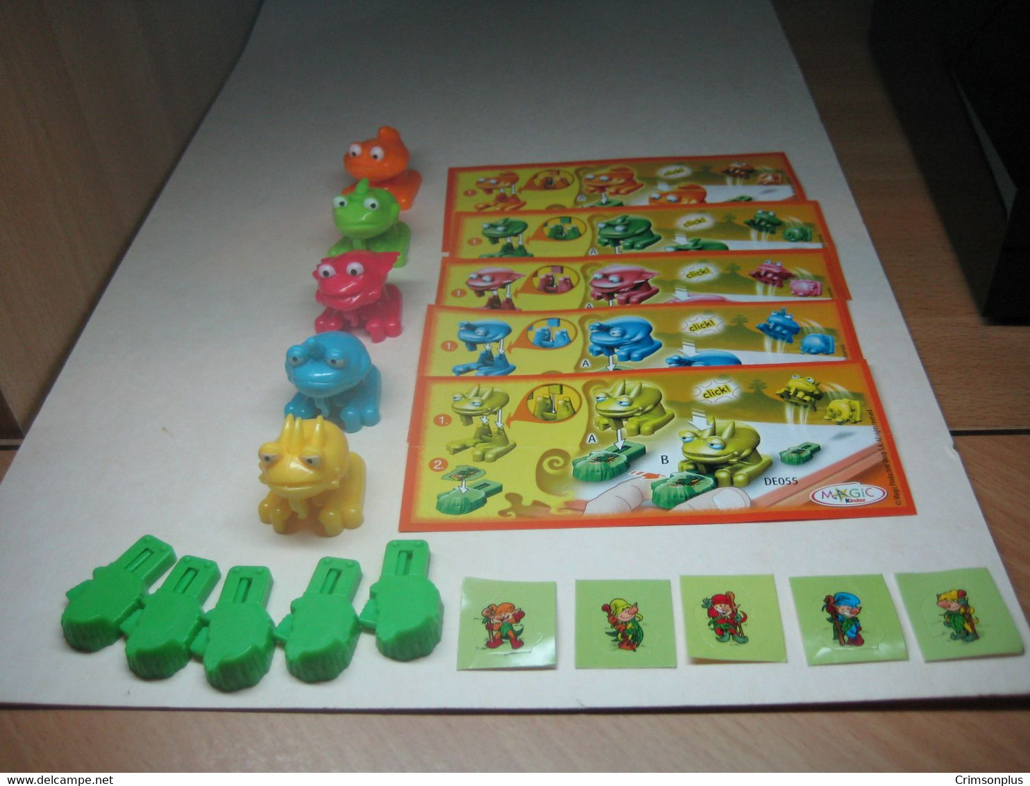 2009 Ferrero - Kinder Surprise - DE051, DE052, DE053, DE054 &  DE055 - Fantasy - Frogs - Complete Set + 5 BPZ - Monoblocchi