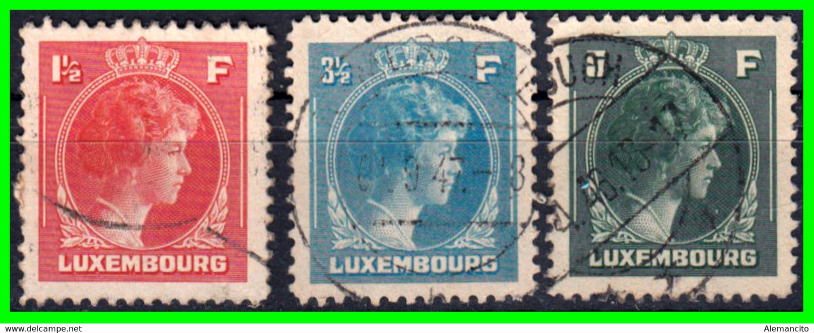 LUXEMBURGO (EUROPA) LOTE SELLOS DEL AÑO 1944 GEAN DUQUESA CARLOTA DIFERENTES VALORES - 1944 Charlotte Right-hand Side