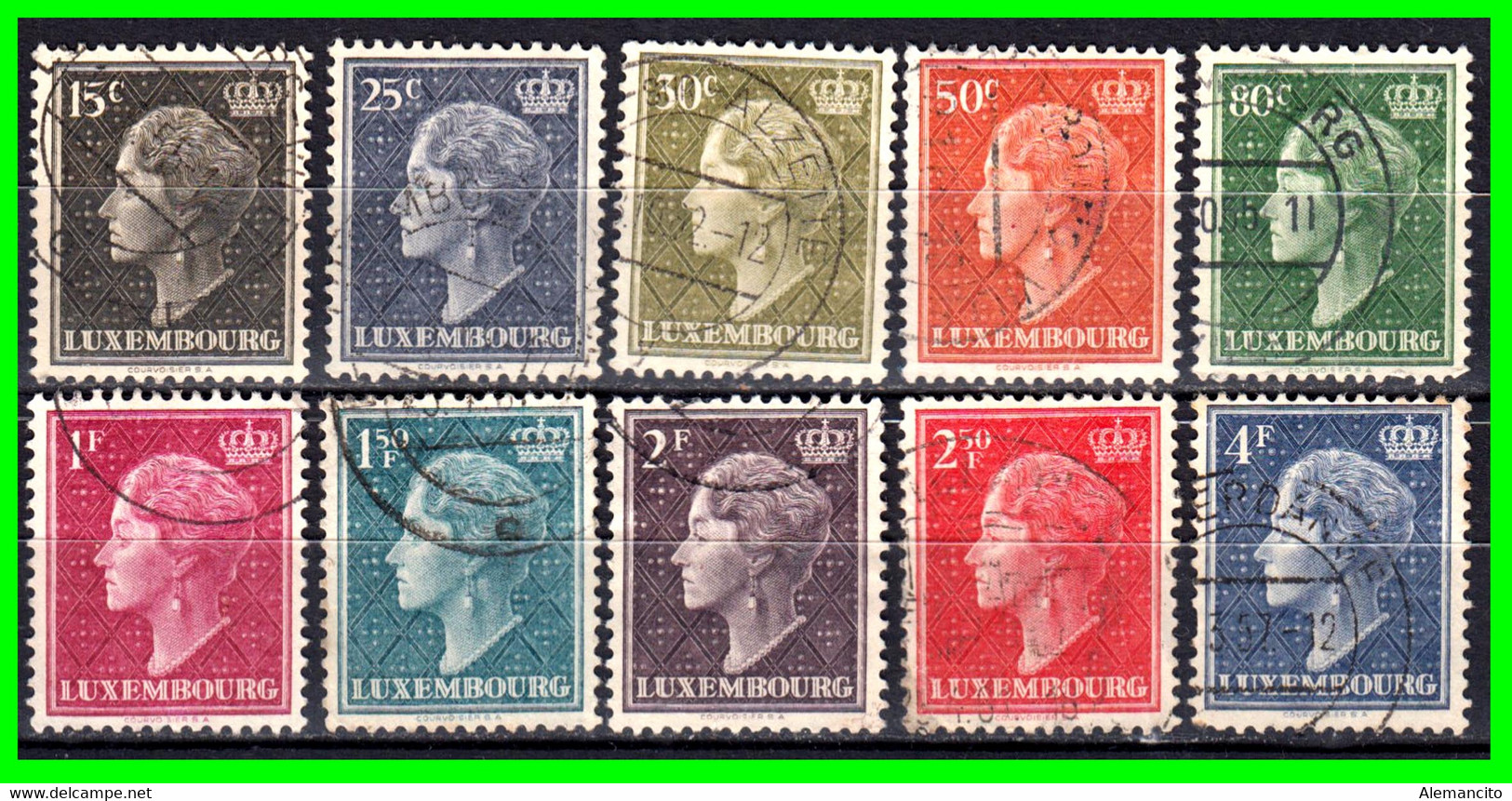 LUXEMBURGO (EUROPA) LOTE SELLOS DEL AÑO 1948 GEAN DUQUESA CARLOTA DIFERENTES VALORES - 1948-58 Charlotte Left-hand Side