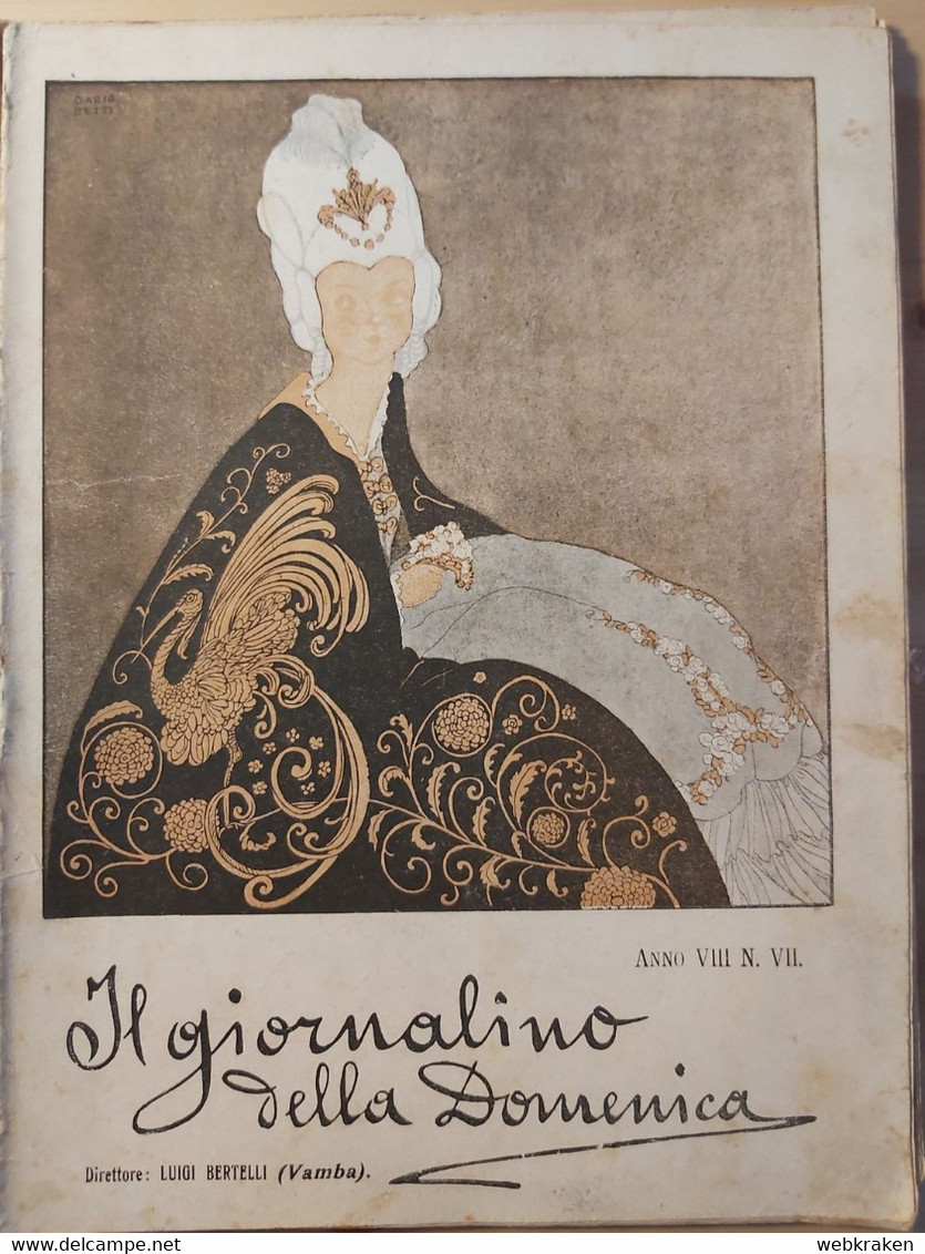 RIVISTA PER RAGAZZI IL GIORNALINO DELLA DOMENICA DI LUIGI BERTELLI VAMBA  ANNO VIII NR. VII NR. 7 - Kinder Und Jugend