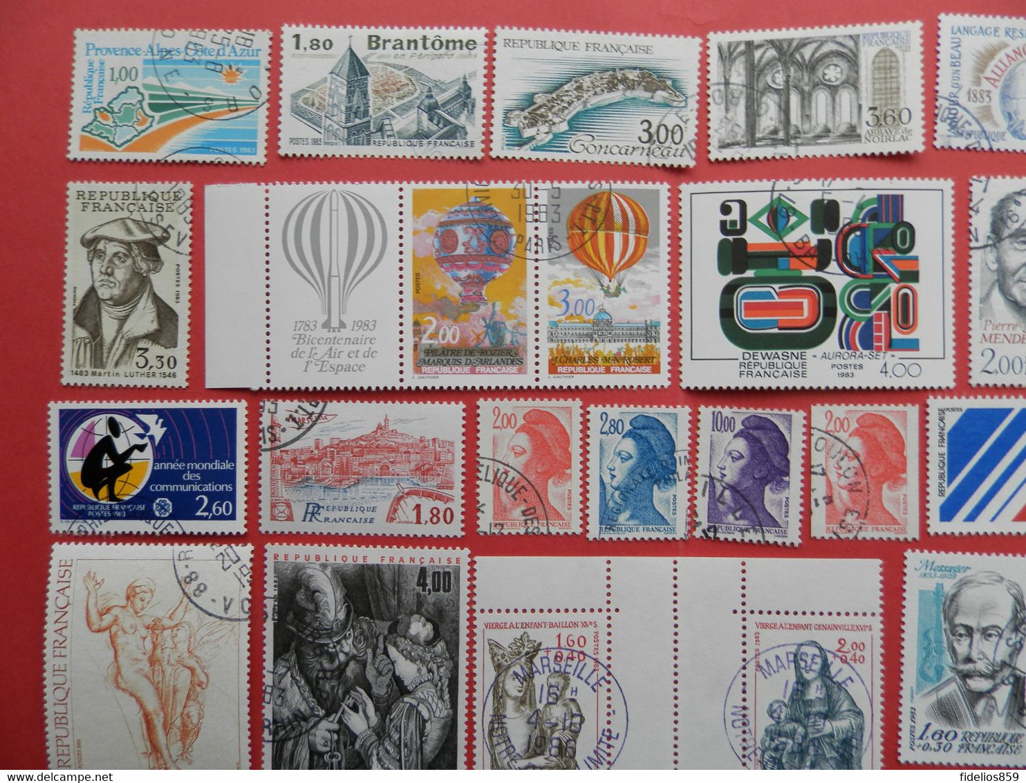 FRANCE OBLITERES : ANNEE COMPLETE 1983 SOIT 47 TIMBRES POSTE DIFFERENTS QUALITE LUXE - 1980-1989